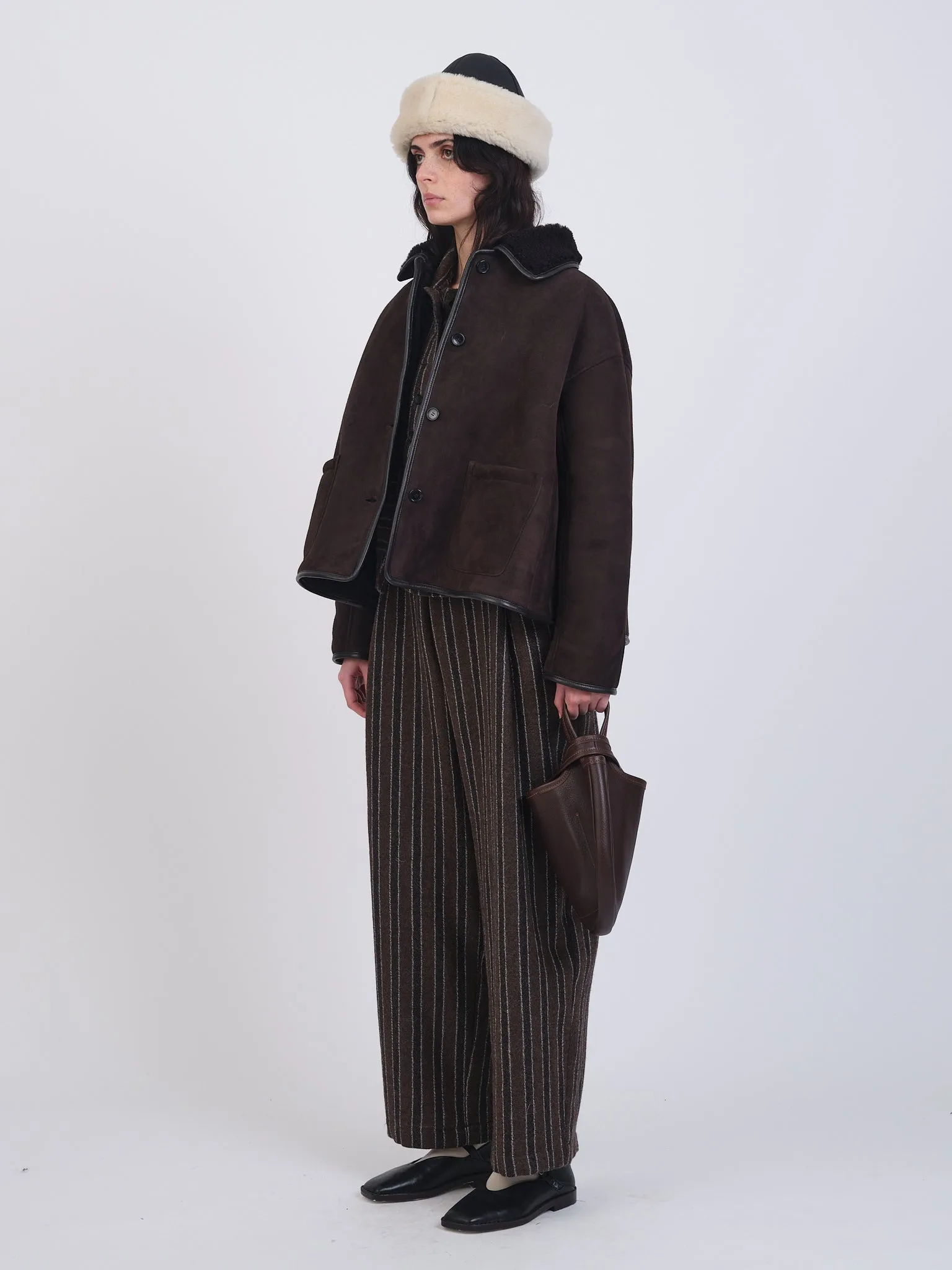 Suede Back Curly Hair Avis Jacket sold by Cawley