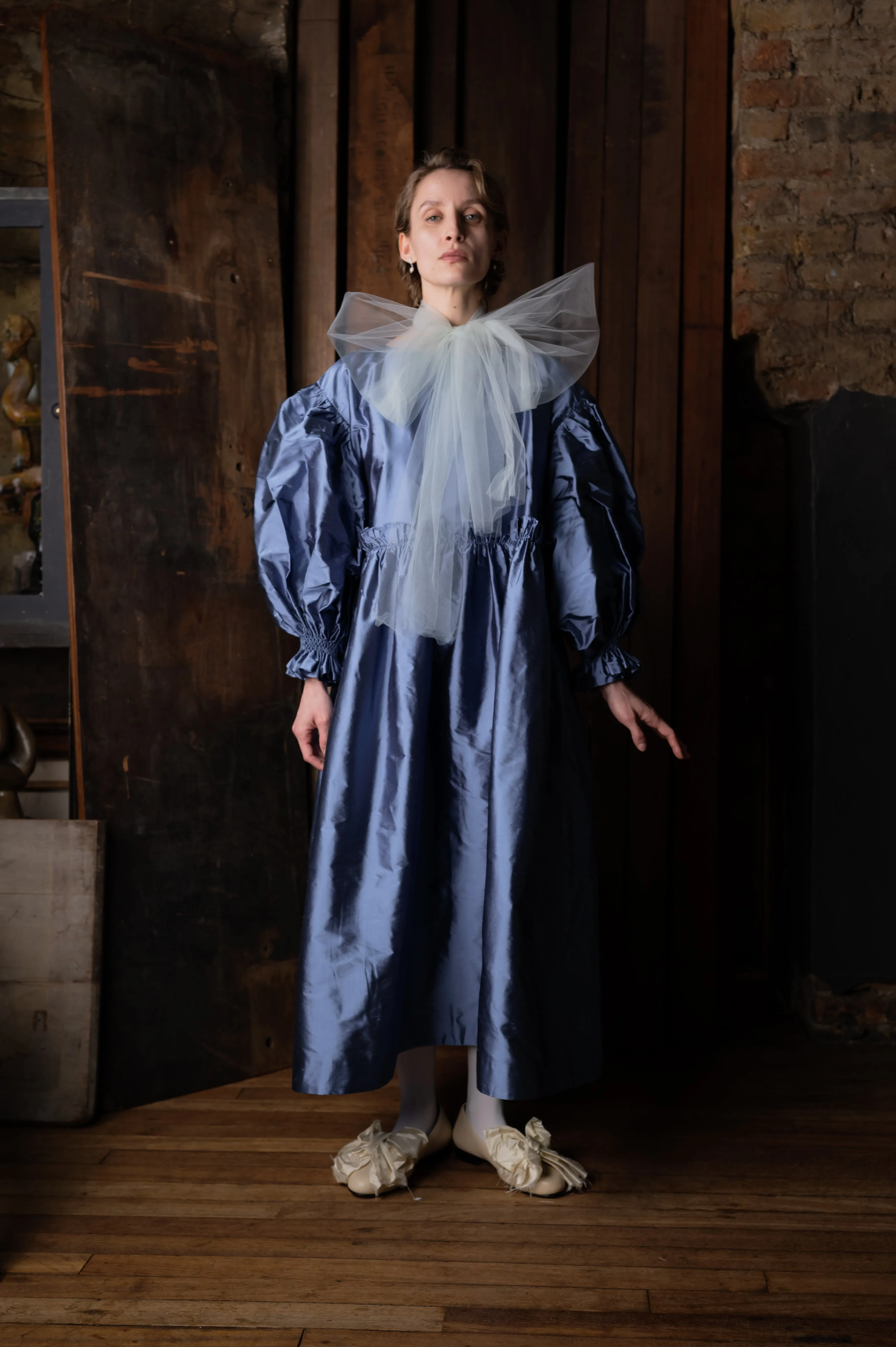 Smocked Sleeve Dress sold by Cawley