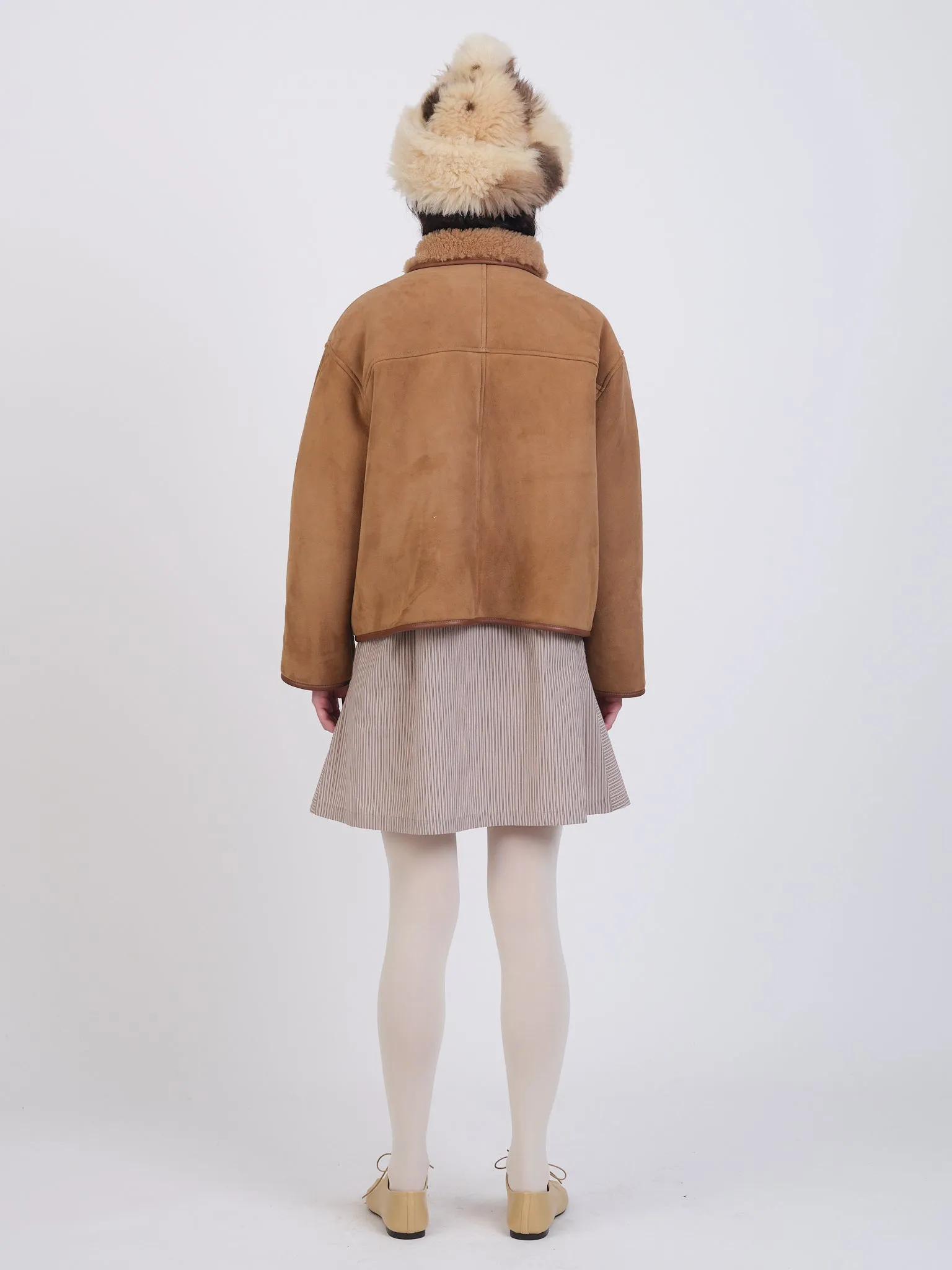 SUEDE BACK CURLY SHEEPSKIN FLYING JACKET sold by Cawley product image thumbnail 2