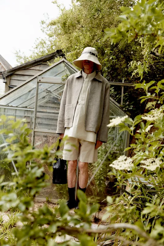 JAPANESE LINEN WOOL ZIP-UP SANDY JACKET sold by Cawley