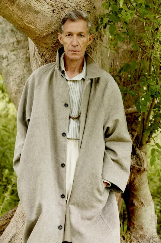 JAPANESE LINEN/WOOL WICKHAM MAC sold by Cawley