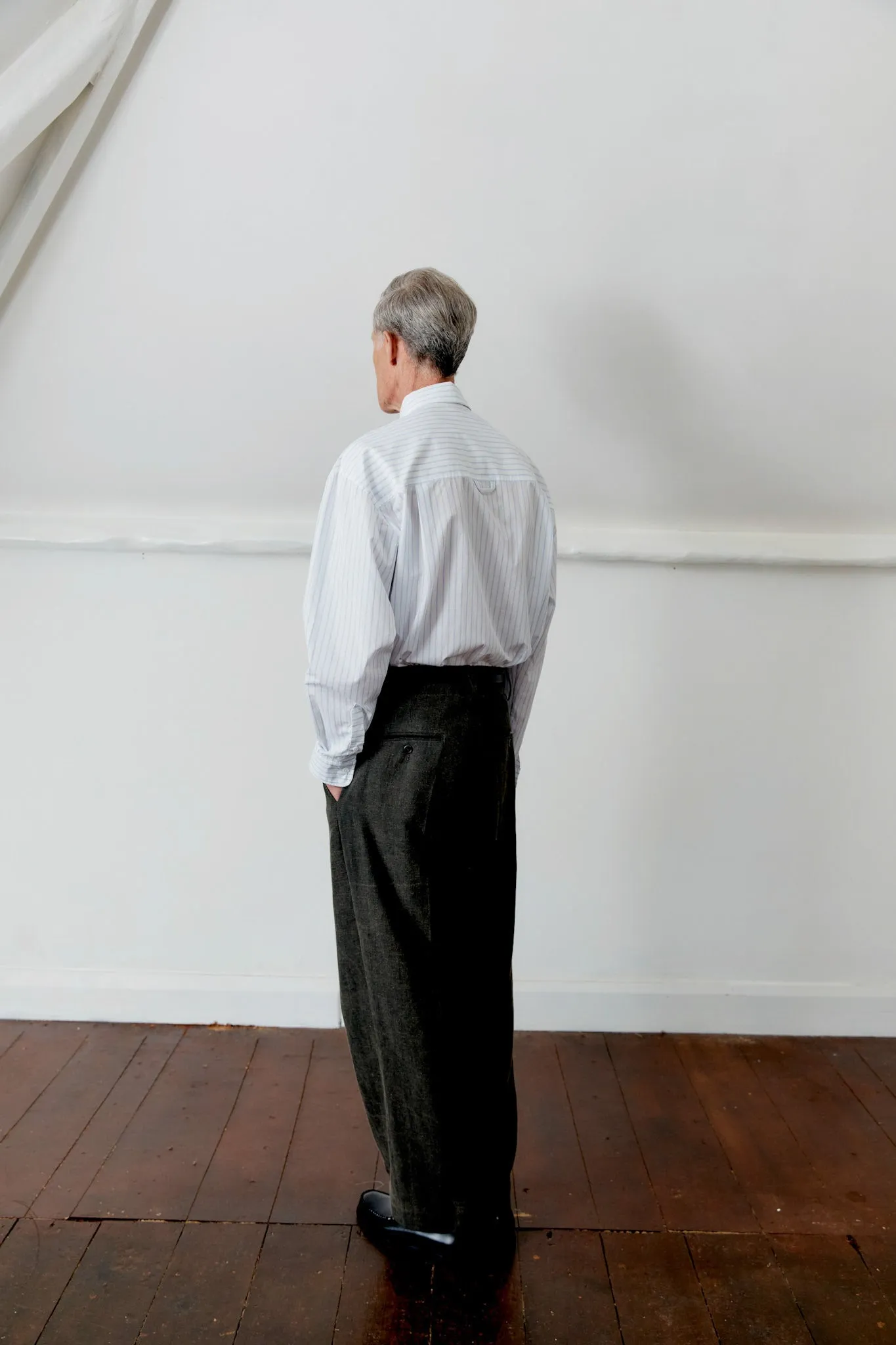 JAPANESE COTTON/LINEN DYED BACK SATIN SILAS TROUSER sold by Cawley product image thumbnail 2