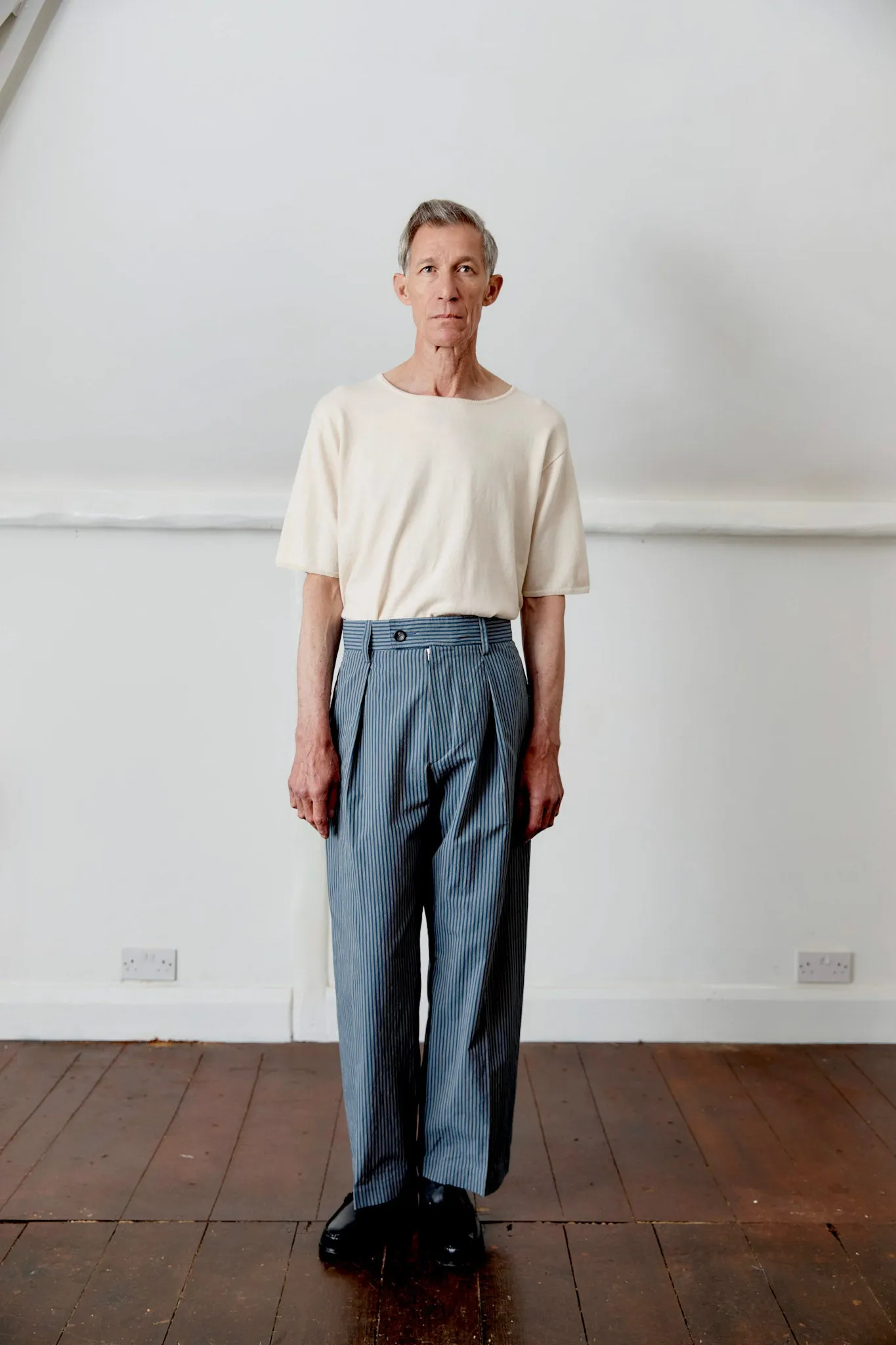 Japanese Typewriter Cotton Silas Trouser sold by Cawley