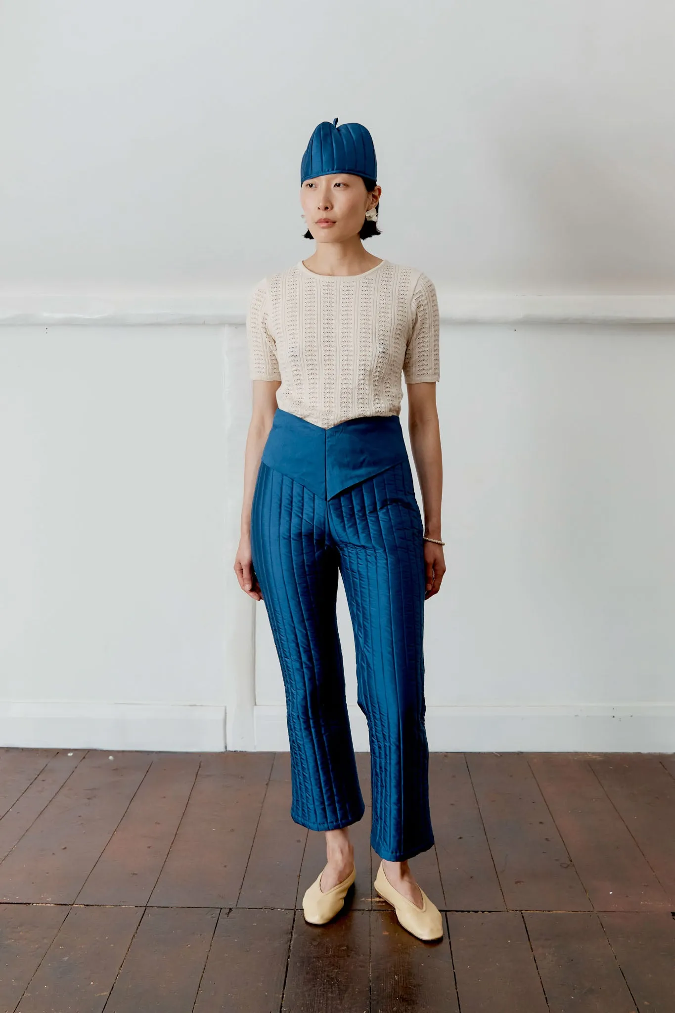 Quilted Silk Carmen Trouser sold by Cawley