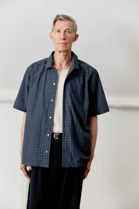 JAPANESE COTTON SEERSUCKER AUGUST SHIRT made by Cawley