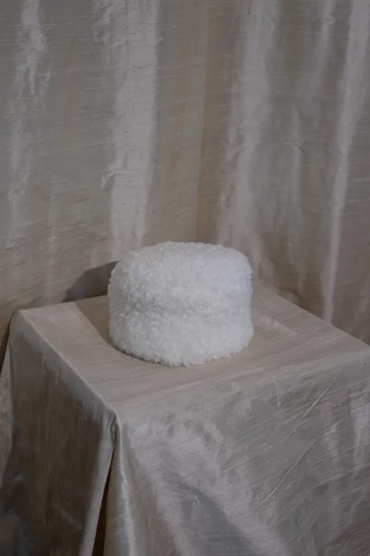 CURLY HAIR PILLBOX HAT made by Cawley