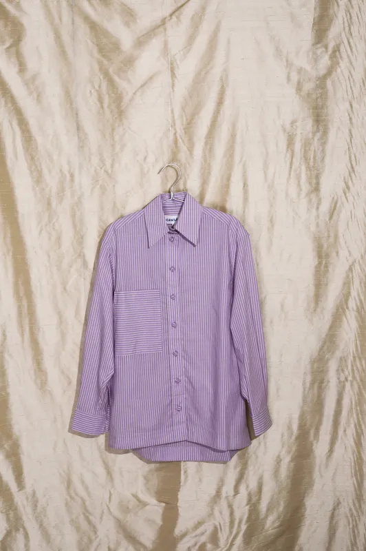 JUNE SHIRT - LILAC STRIPE made by Cawley