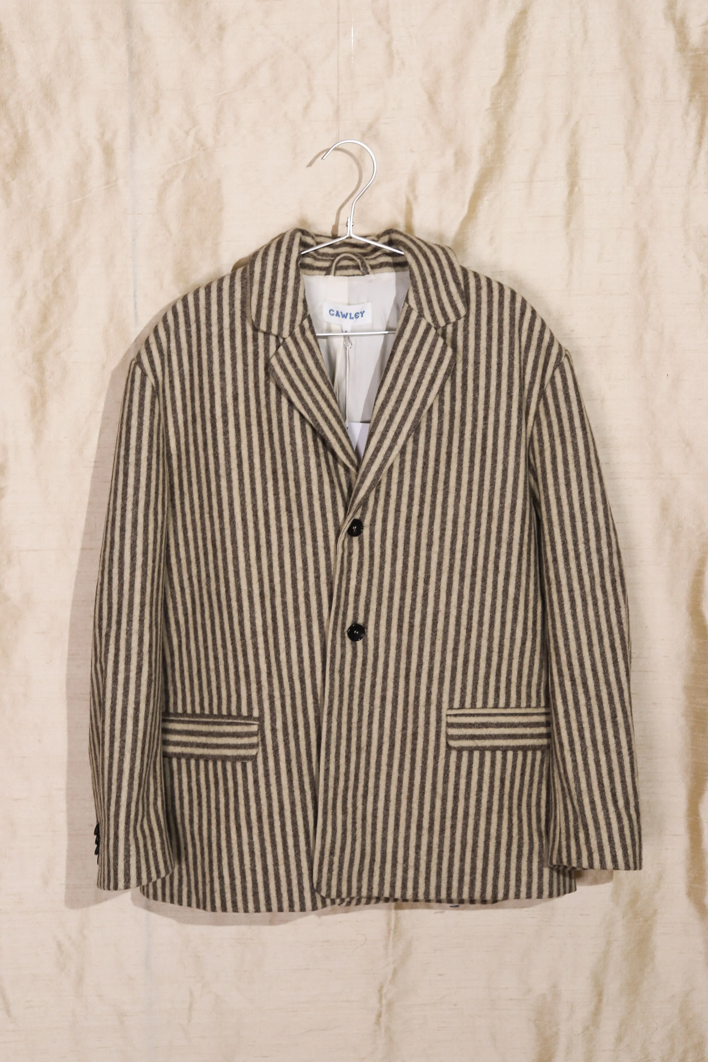 PORTUGUESE WOOL BLAZER - ECRU/BROWN sold by Cawley