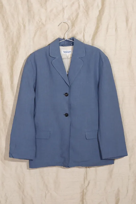 LINEN ANDIE BLAZER - WASHED BLUE made by Cawley