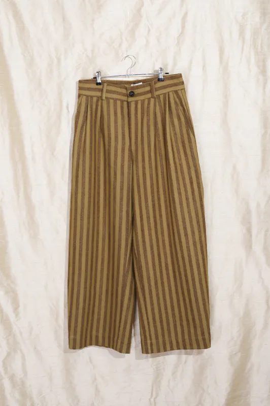 MENS WOOL ROBBY TROUSER - GOLDFINCH/BORDEAUX made by Cawley