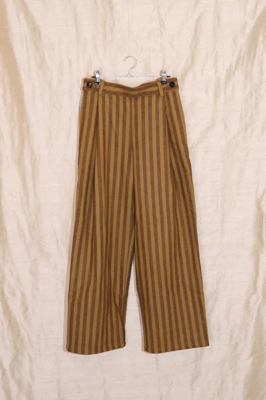 GEORGIA TROUSER - GOLDFINCH/BORDEAUX made by Cawley