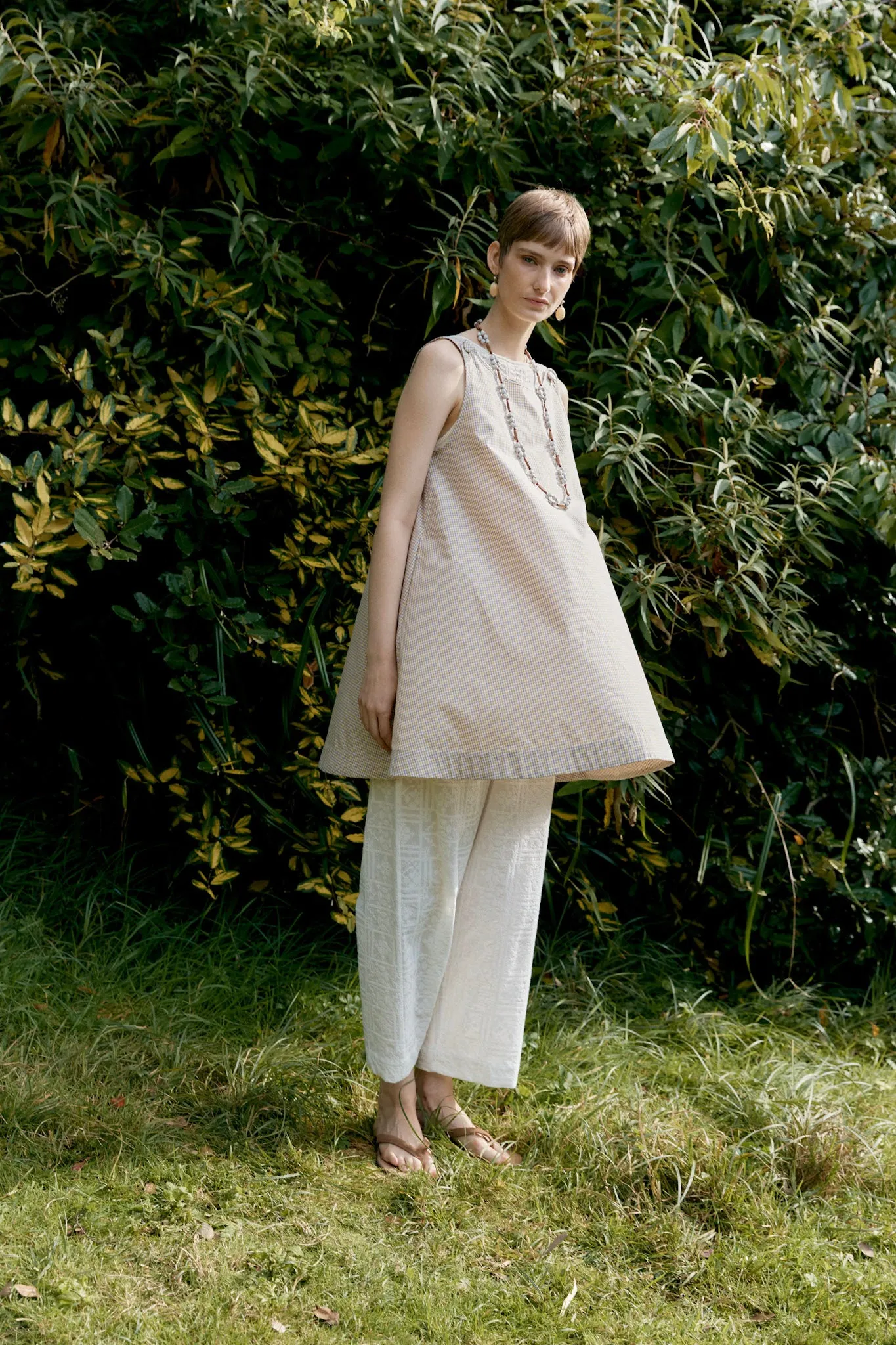 JAPANESE TYPEWRITER CHECKED COTTON MARGOT DRESS sold by Cawley product image thumbnail 2