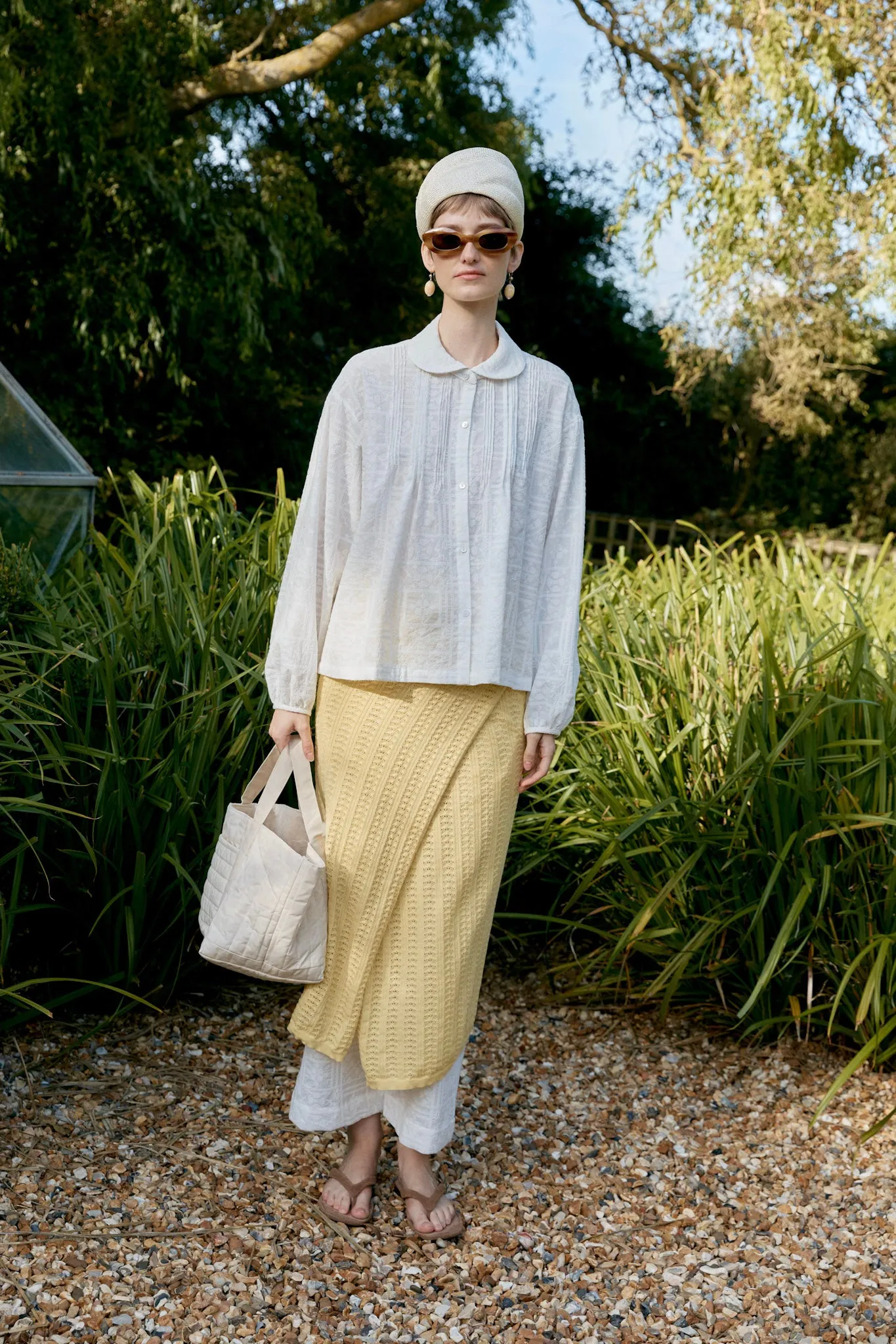 CROSS STITCH EMBROIDERY ON VOILE JESSIE SHIRT sold by Cawley