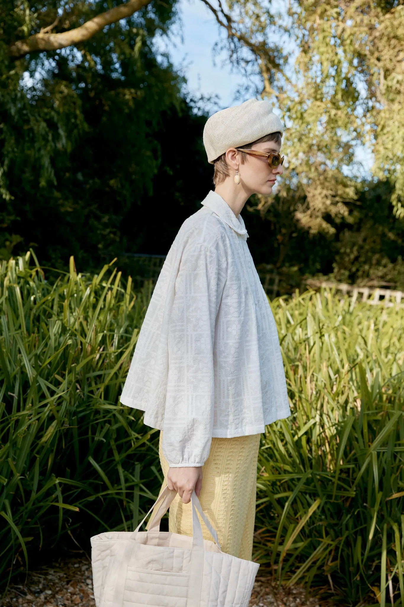 CROSS STITCH EMBROIDERY ON VOILE JESSIE SHIRT sold by Cawley product image thumbnail 4