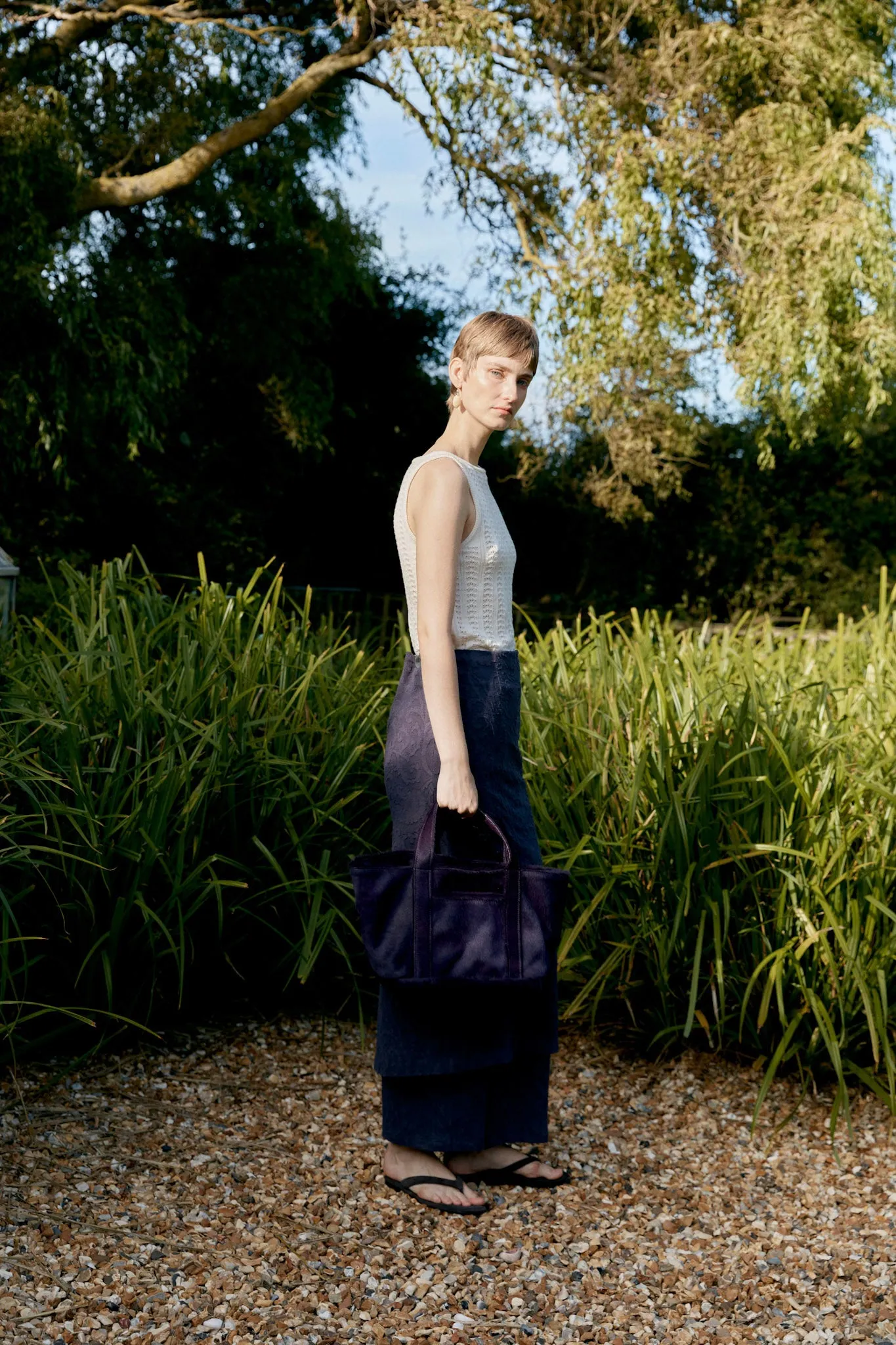 Japanese Cotton/Linen Dyed Jacquard Sadie Skirt sold by Cawley product image thumbnail 2