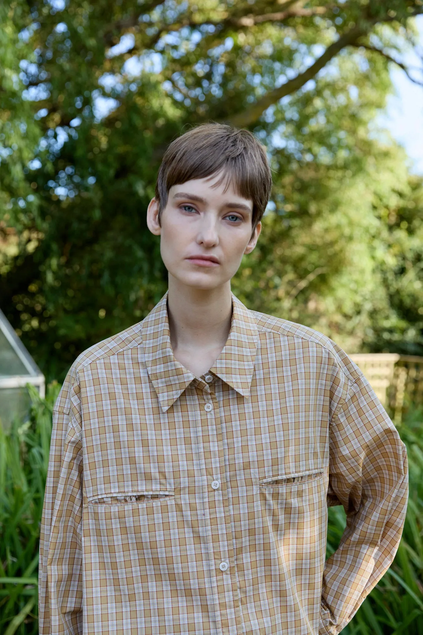 JAPANESE TYPEWRITER CHECKED COTTON PHOEBE SHIRT sold by Cawley product image thumbnail 2