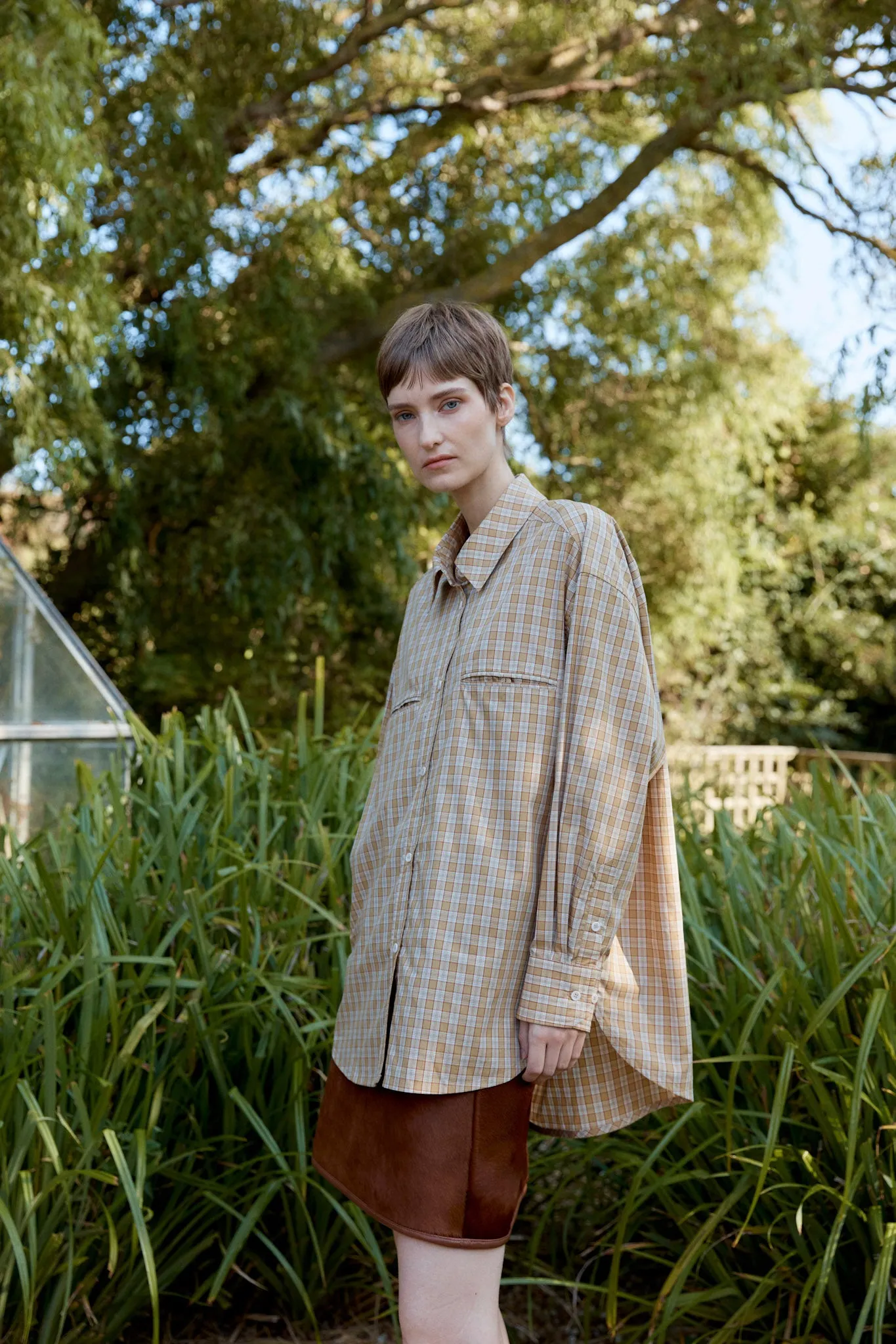 JAPANESE TYPEWRITER CHECKED COTTON PHOEBE SHIRT sold by Cawley product image thumbnail 4