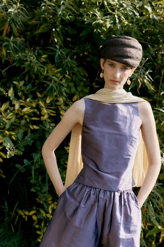 SILK DUPION SOFIA TOP made by Cawley