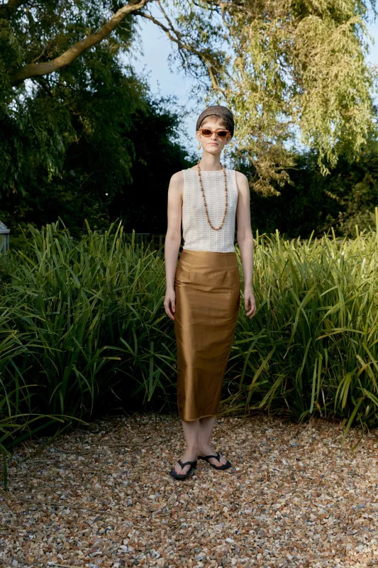 SILK DUPION SADIE SKIRT made by Cawley