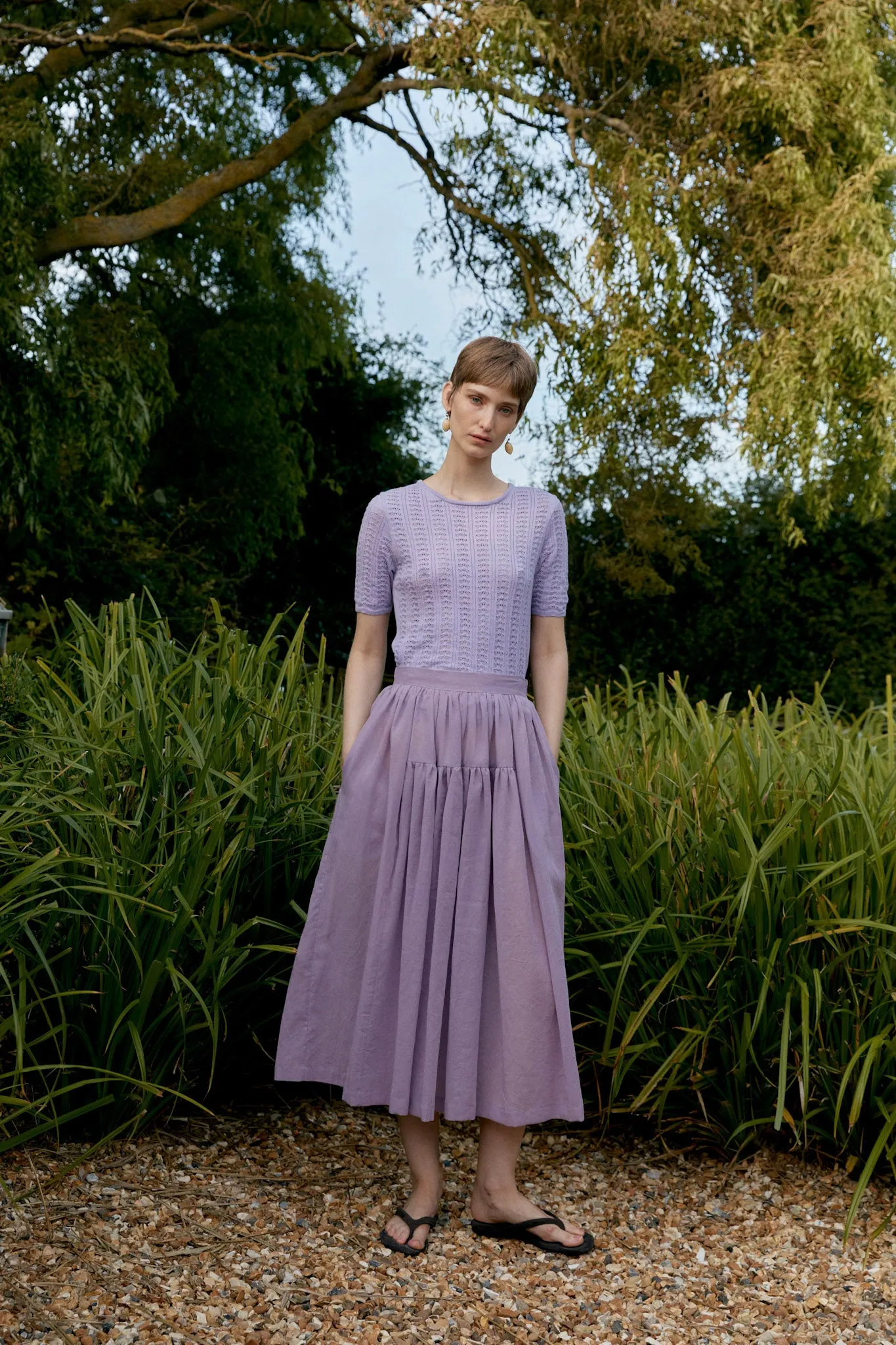 JAPANESE COTTON DYED VOILE PANEL SKIRT sold by Cawley product image thumbnail 5