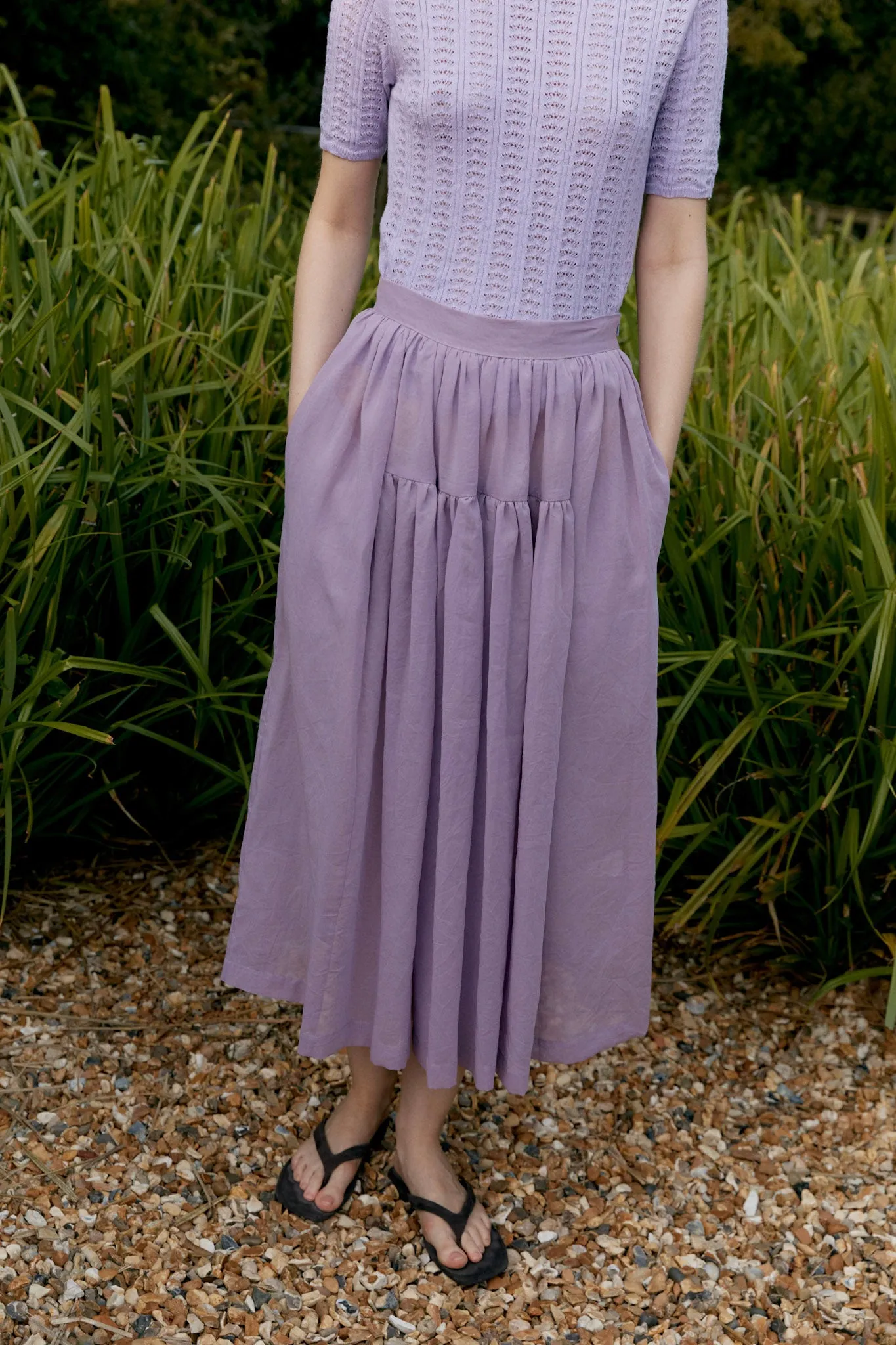 JAPANESE COTTON DYED VOILE PANEL SKIRT sold by Cawley product image thumbnail 4