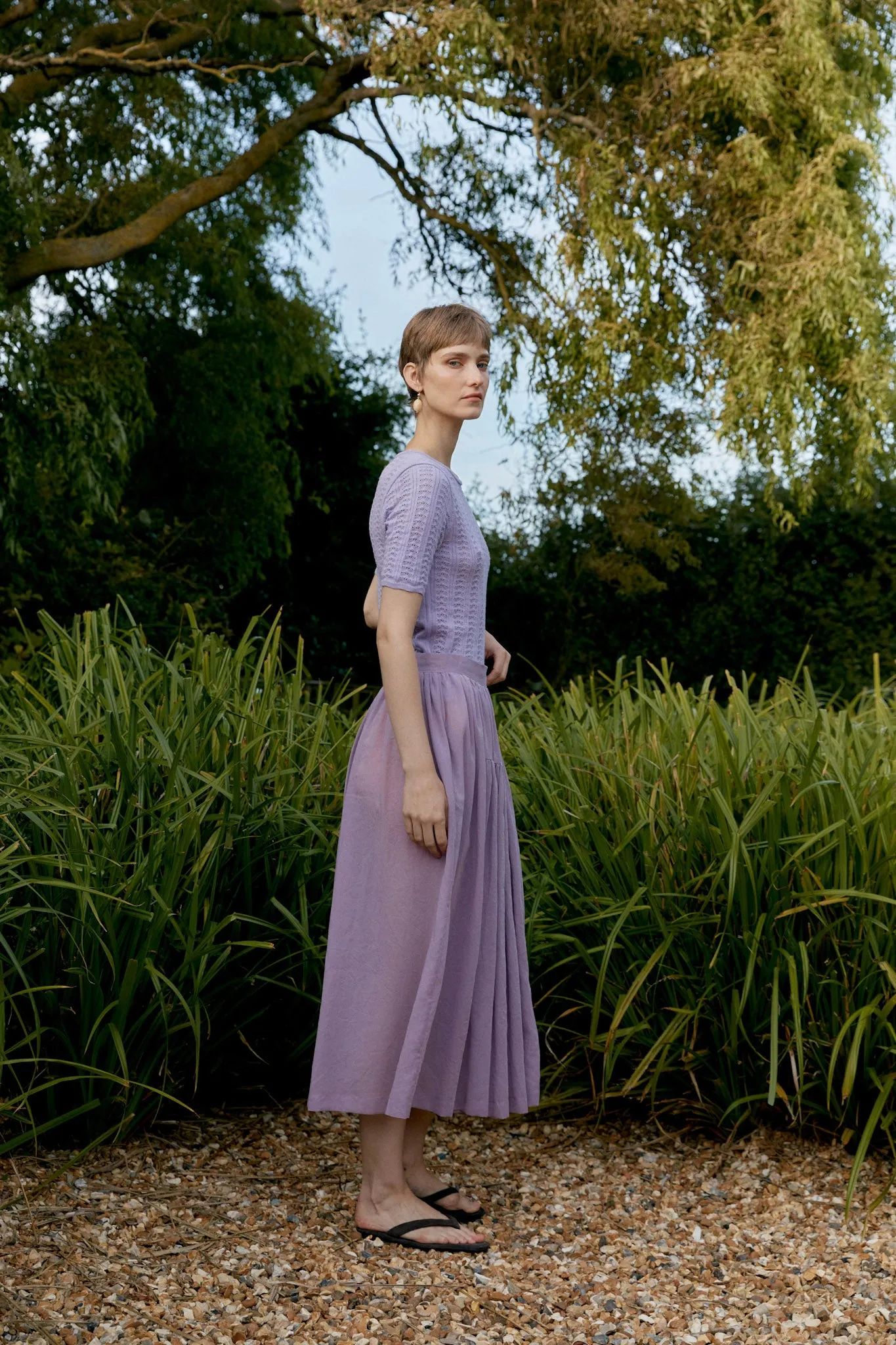 JAPANESE COTTON DYED VOILE PANEL SKIRT sold by Cawley product image thumbnail 2