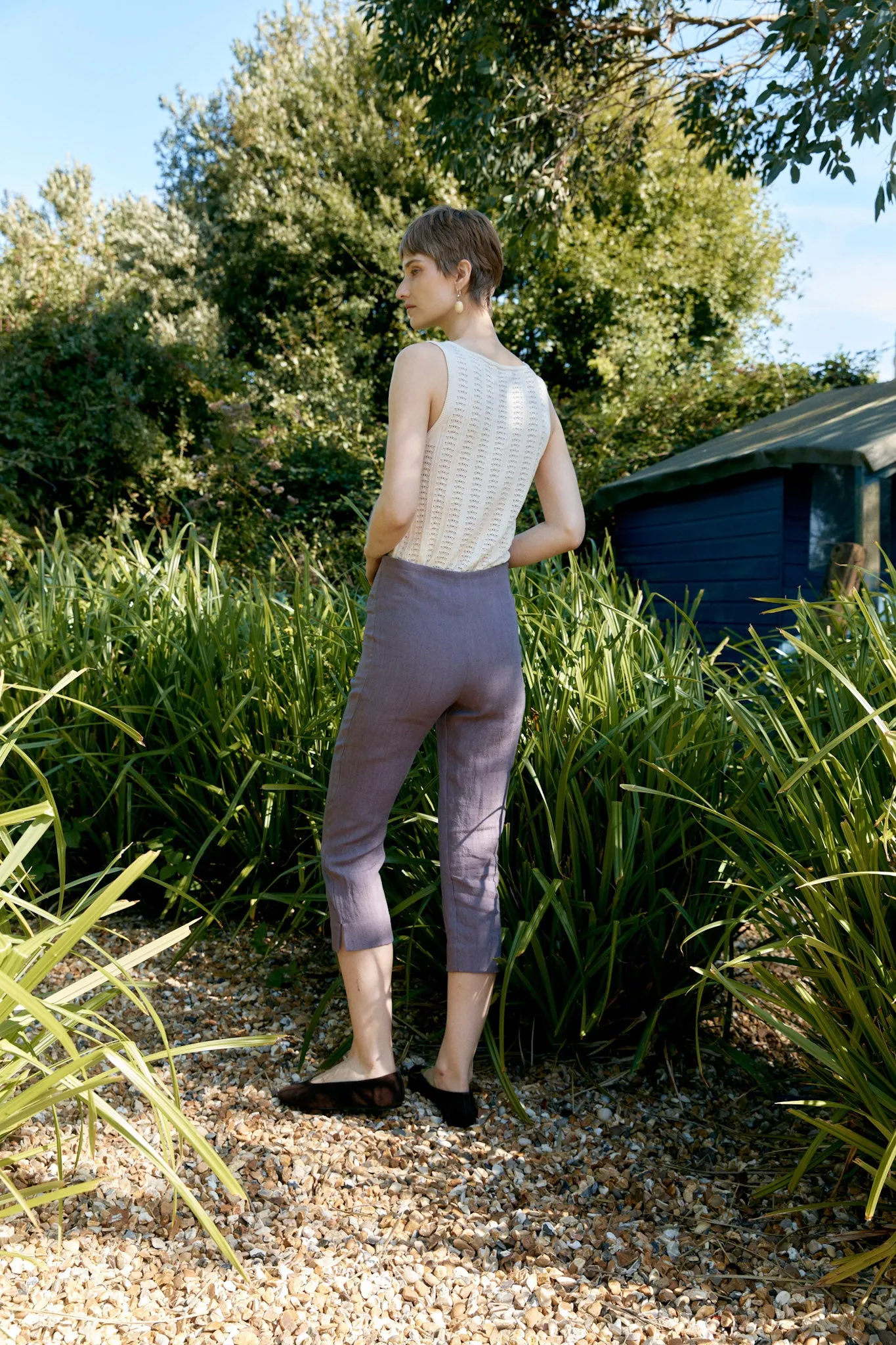 JAPANESE TRIPLE WASH HEMP CAPRI TROUSER sold by Cawley product image thumbnail 4