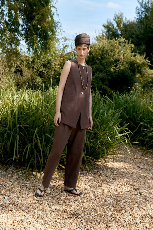 JAPANESE HIGH TWISTED POPLIN COTTON DAPHNE VEST made by Cawley