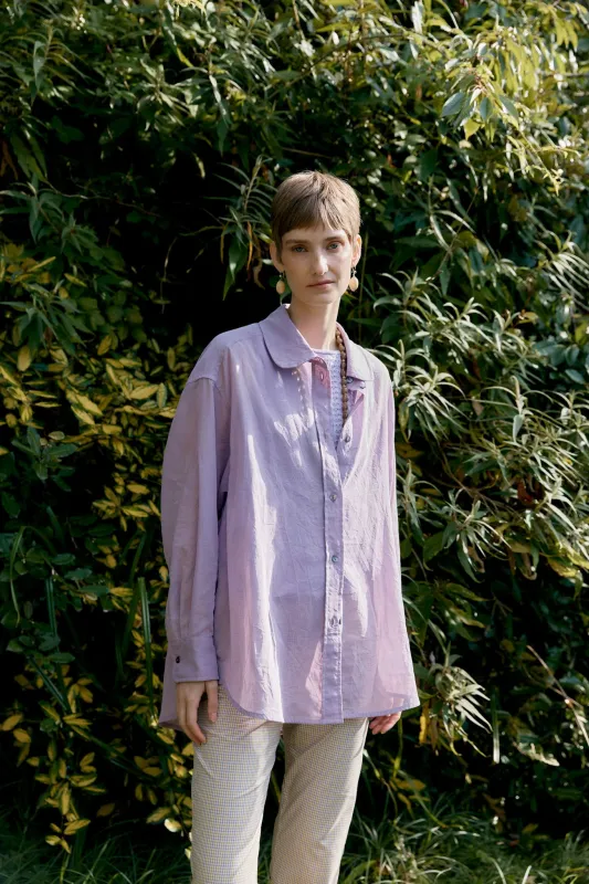 JAPANESE COTTON DYED VOILE PHOEBE SHIRT made by Cawley