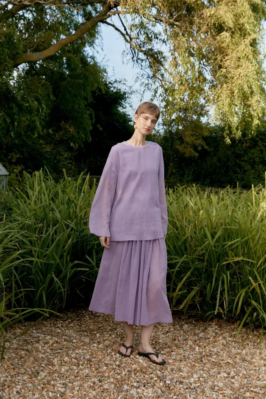 JAPANESE COTTON DYED VOILE LENORA TOP made by Cawley