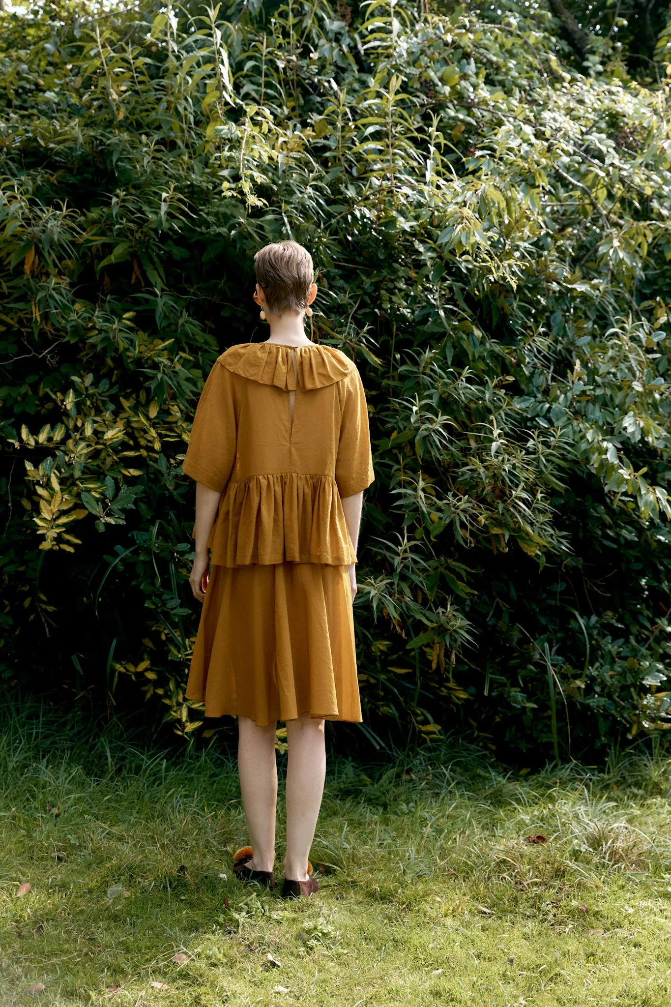 JAPANESE COTTON DYED VOILE DELILAH FRILL TOP sold by Cawley product image thumbnail 4