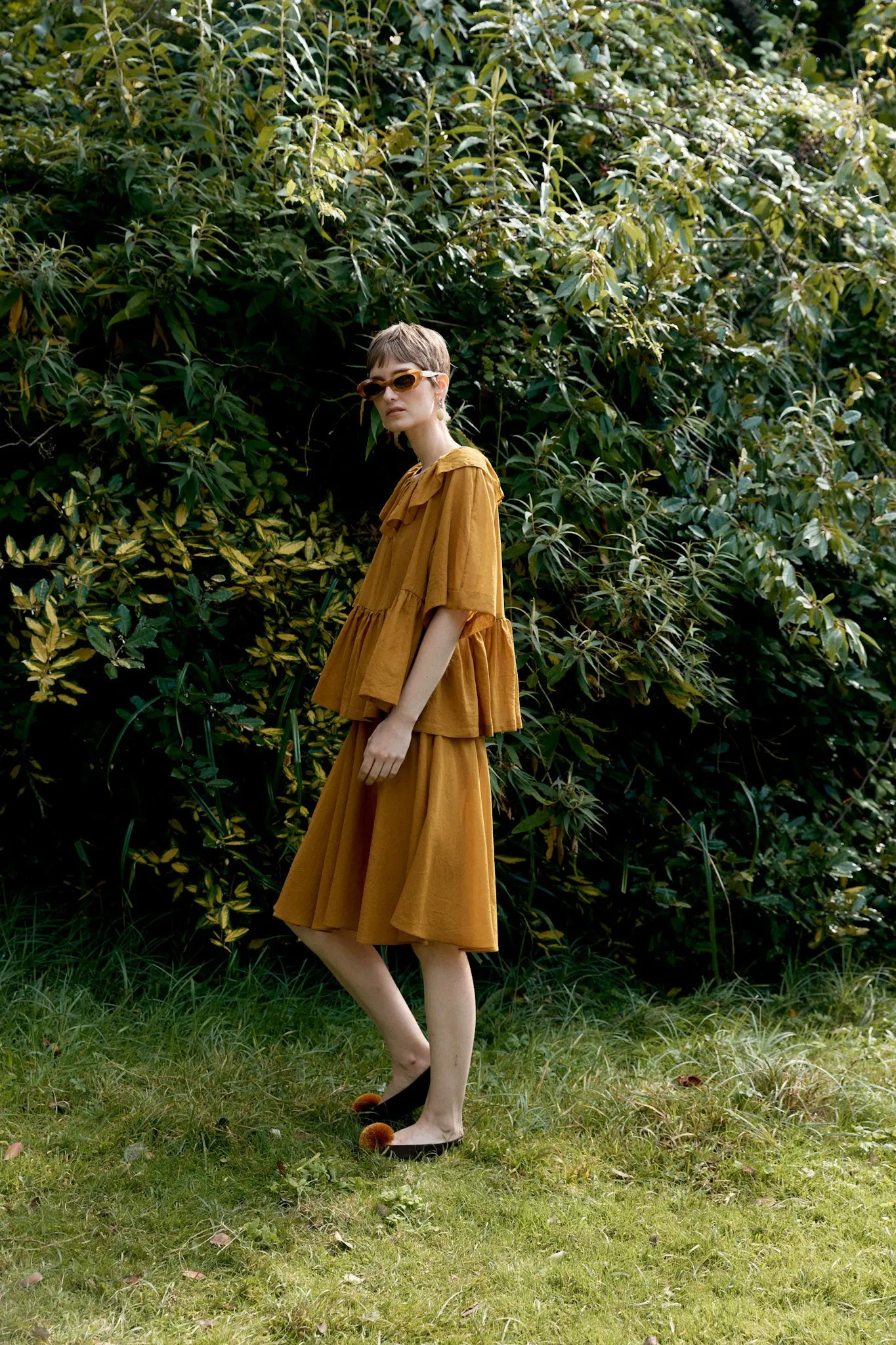 JAPANESE COTTON DYED VOILE DELILAH FRILL TOP sold by Cawley product image thumbnail 2