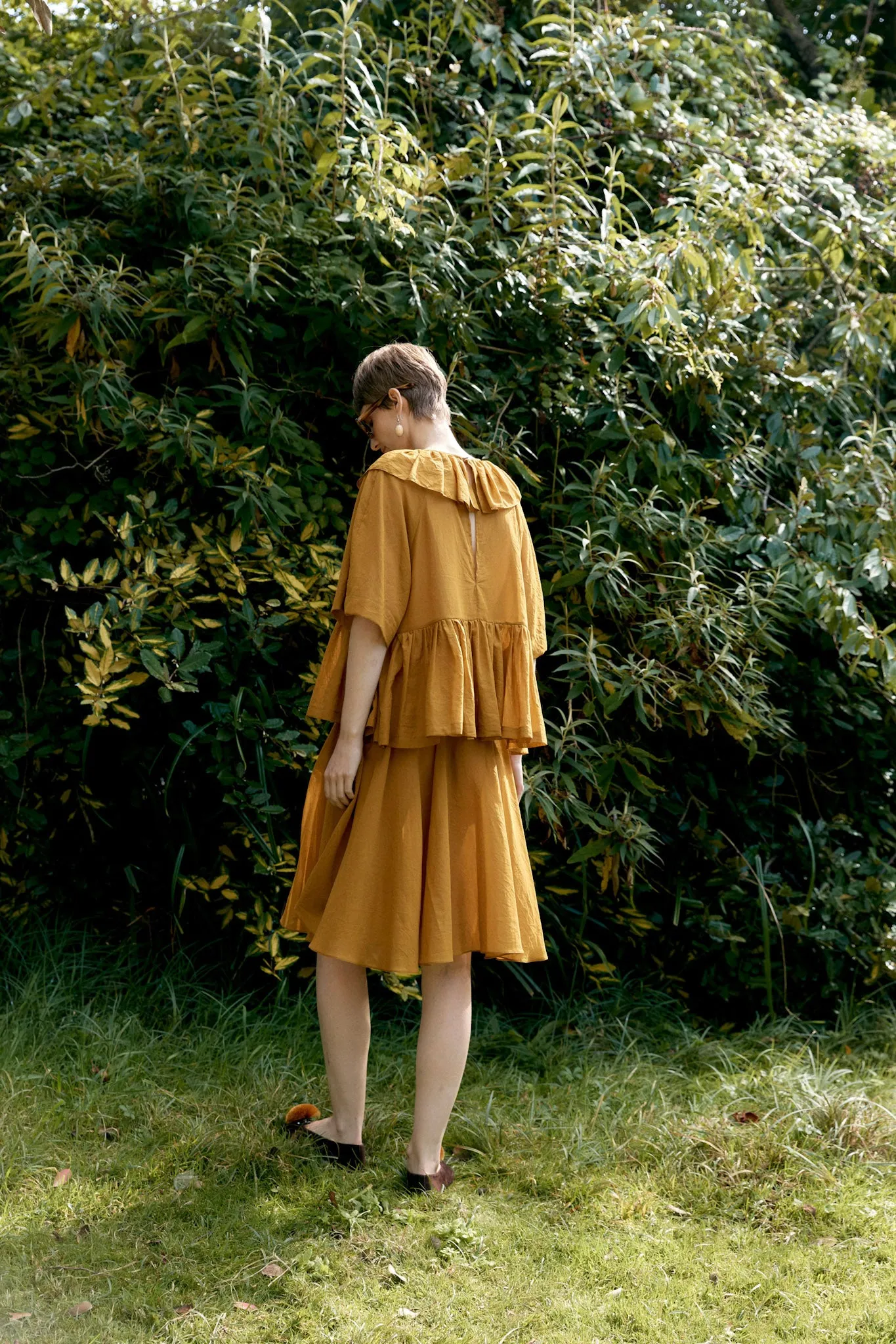 JAPANESE COTTON DYED VOILE DELILAH FRILL TOP sold by Cawley product image thumbnail 3