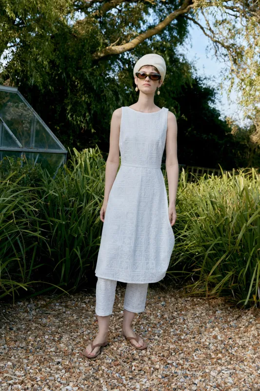 Cross Stitch Embroidery On Voile Clara Jumpsuit made by Cawley