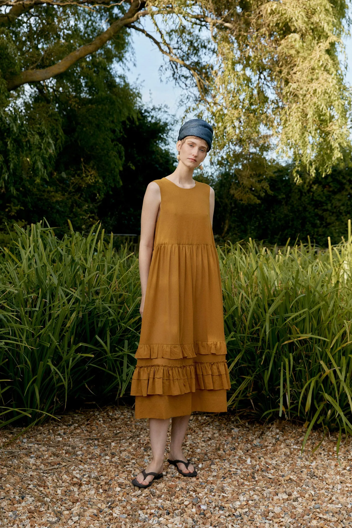 Japanese Cotton Dyed Voile Genevieve Dress sold by Cawley product image thumbnail 3