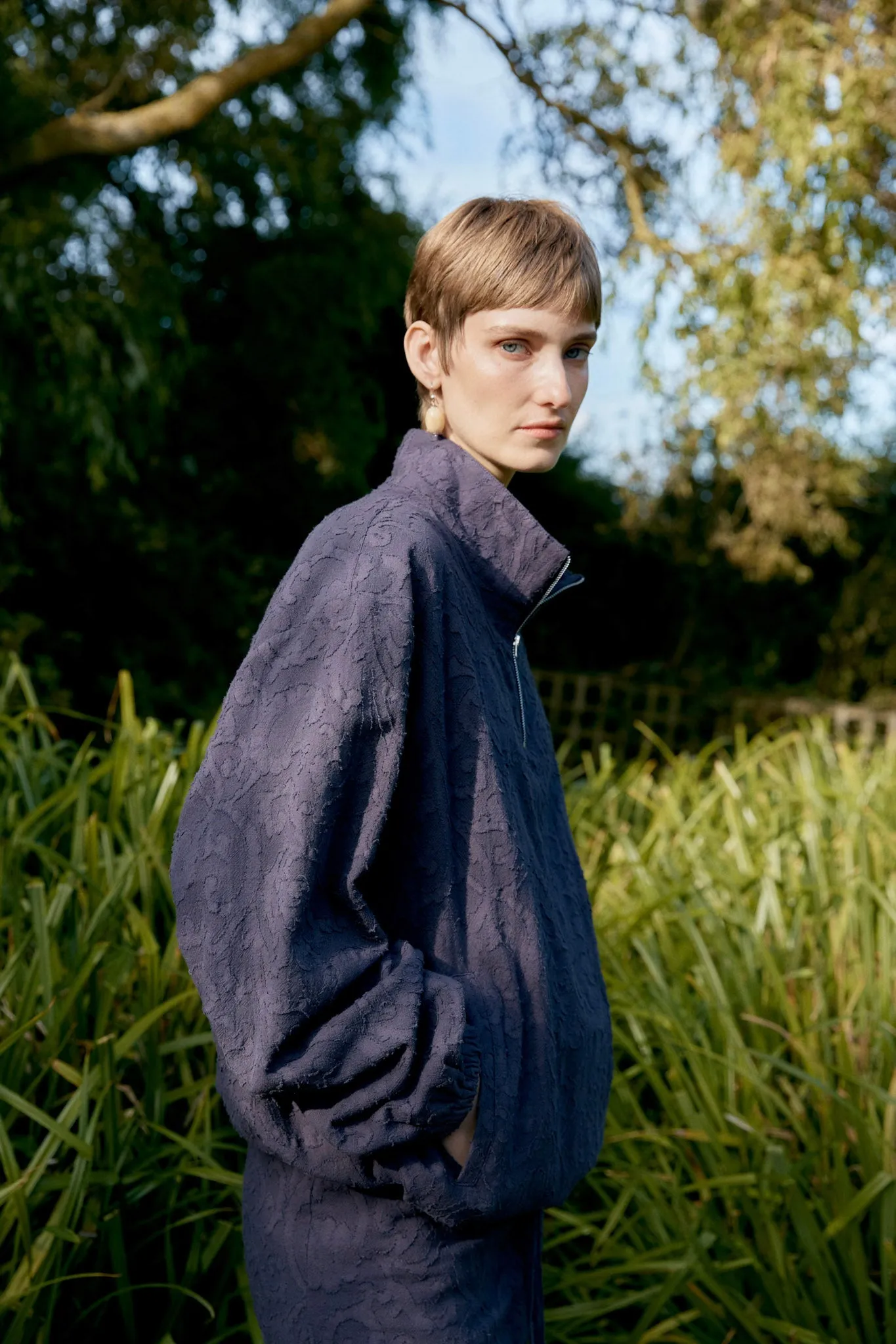 JAPANESE COTTON/LINEN DYED JACQUARD MILES PULLOVER sold by Cawley product image thumbnail 2