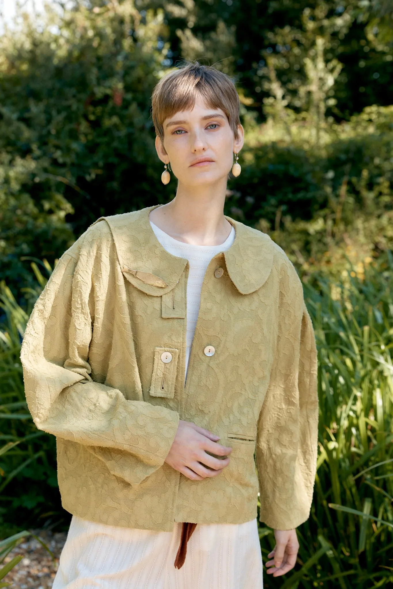 Japanese Cotton/Linen Dyed Jacquard Ellie Jacket sold by Cawley product image thumbnail 2