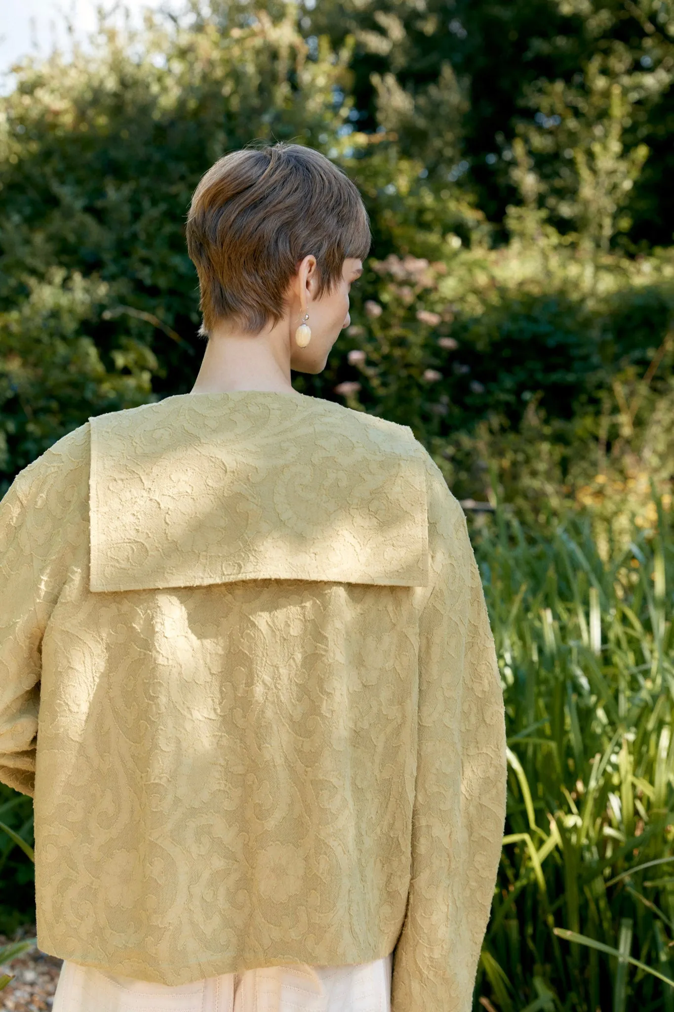 Japanese Cotton/Linen Dyed Jacquard Ellie Jacket sold by Cawley product image thumbnail 4