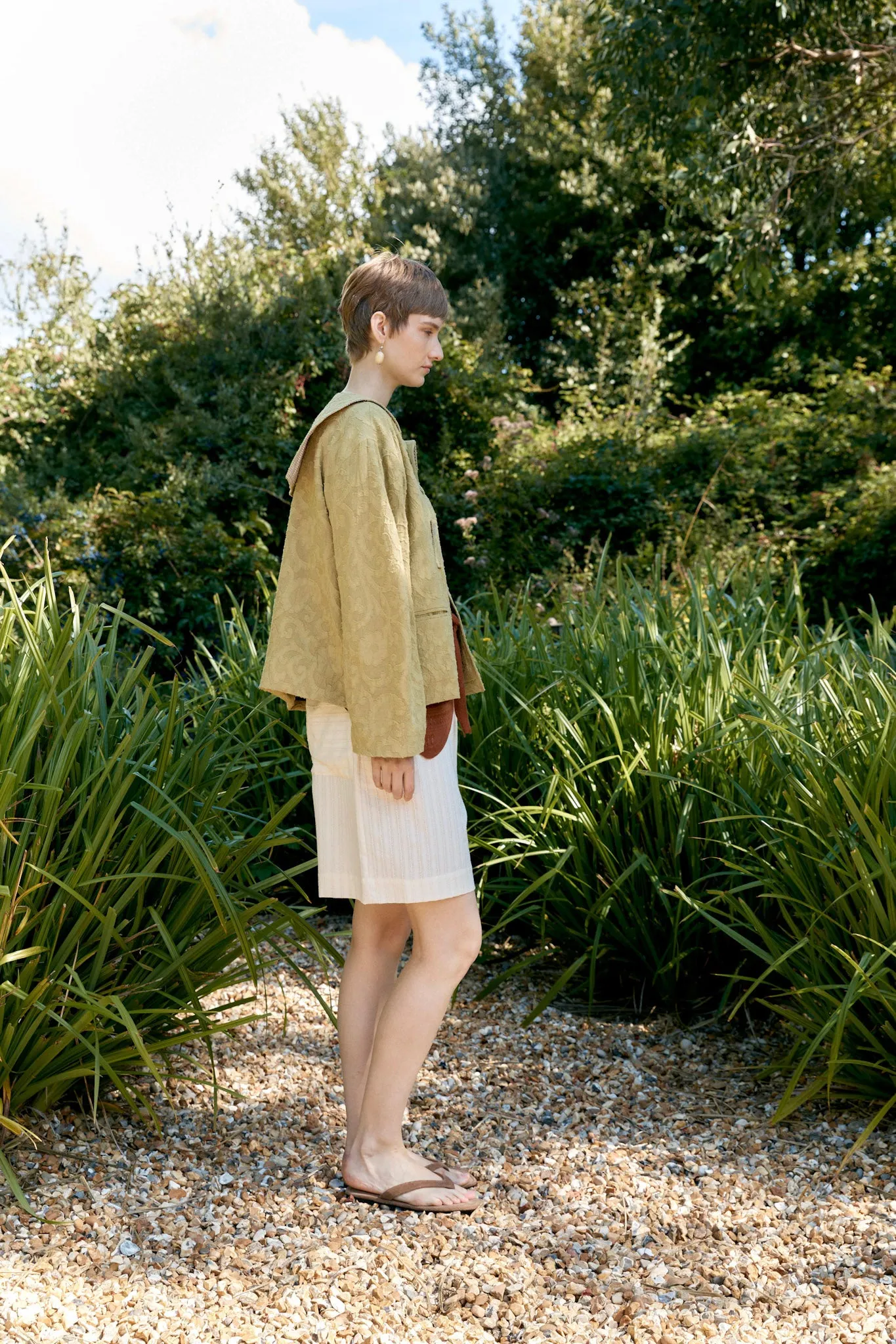 Japanese Cotton/Linen Dyed Jacquard Ellie Jacket sold by Cawley product image thumbnail 3