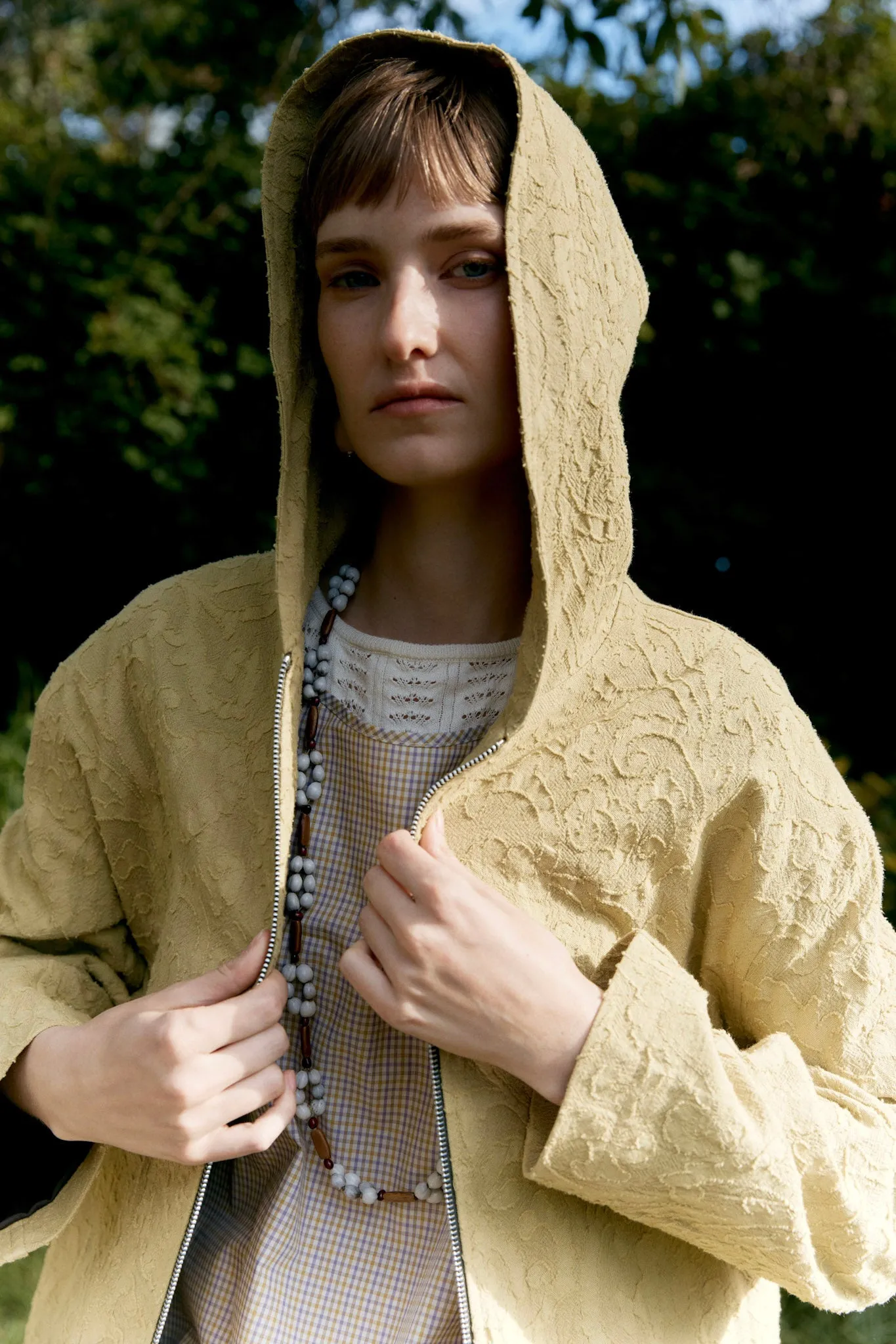 Japanese Cotton/Linen Dyed Jacquard Hoody sold by Cawley product image thumbnail 5