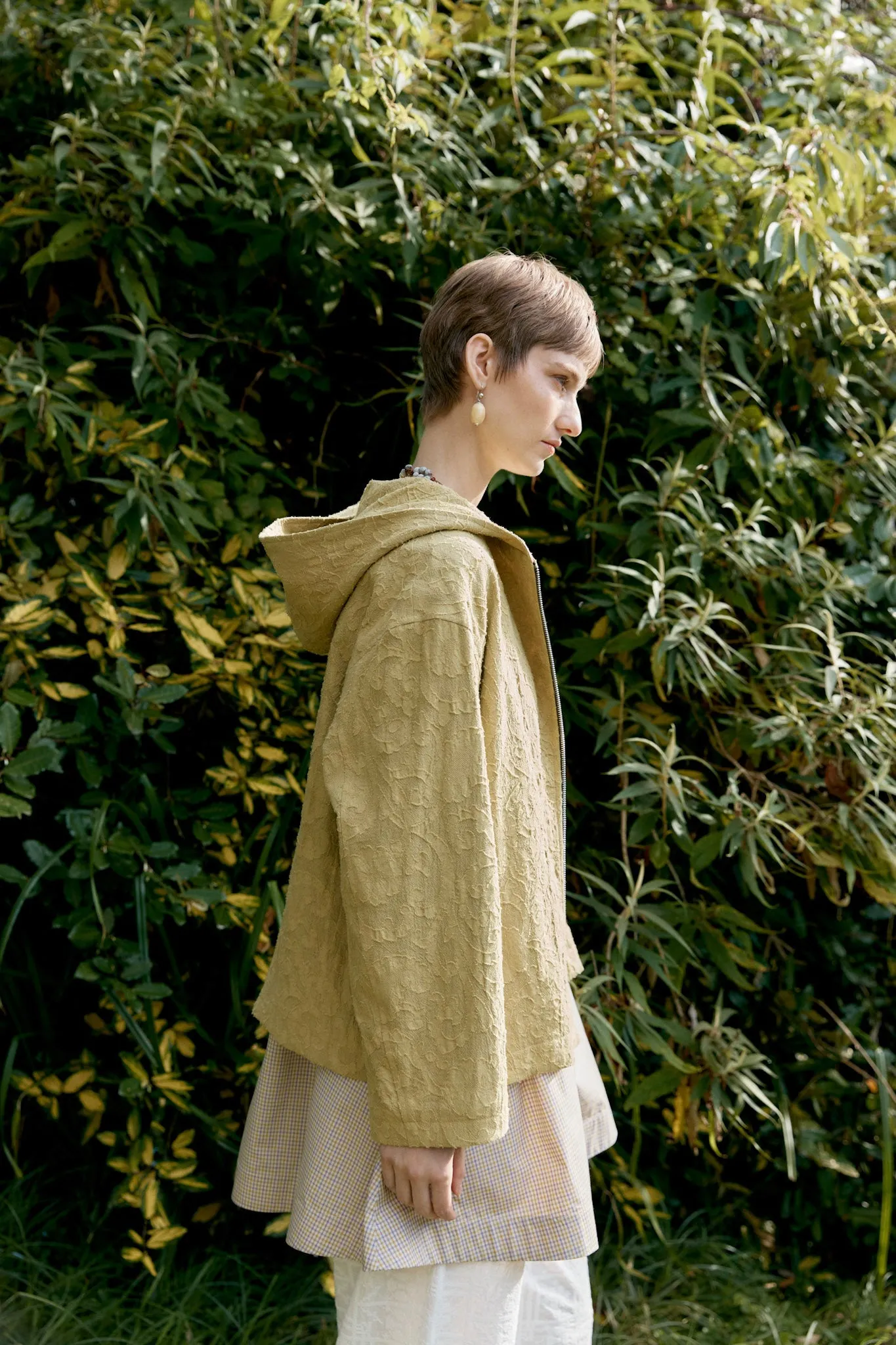 Japanese Cotton/Linen Dyed Jacquard Hoody sold by Cawley product image thumbnail 2