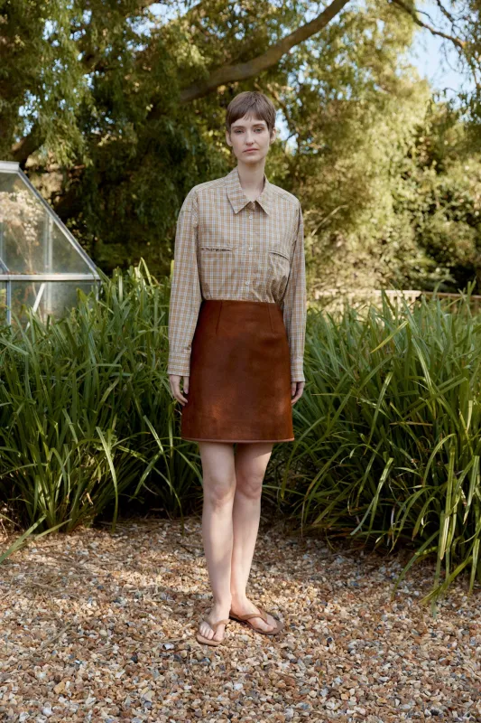 HAIR ON HIDE LEATHER SADIE MINI SKIRT made by Cawley