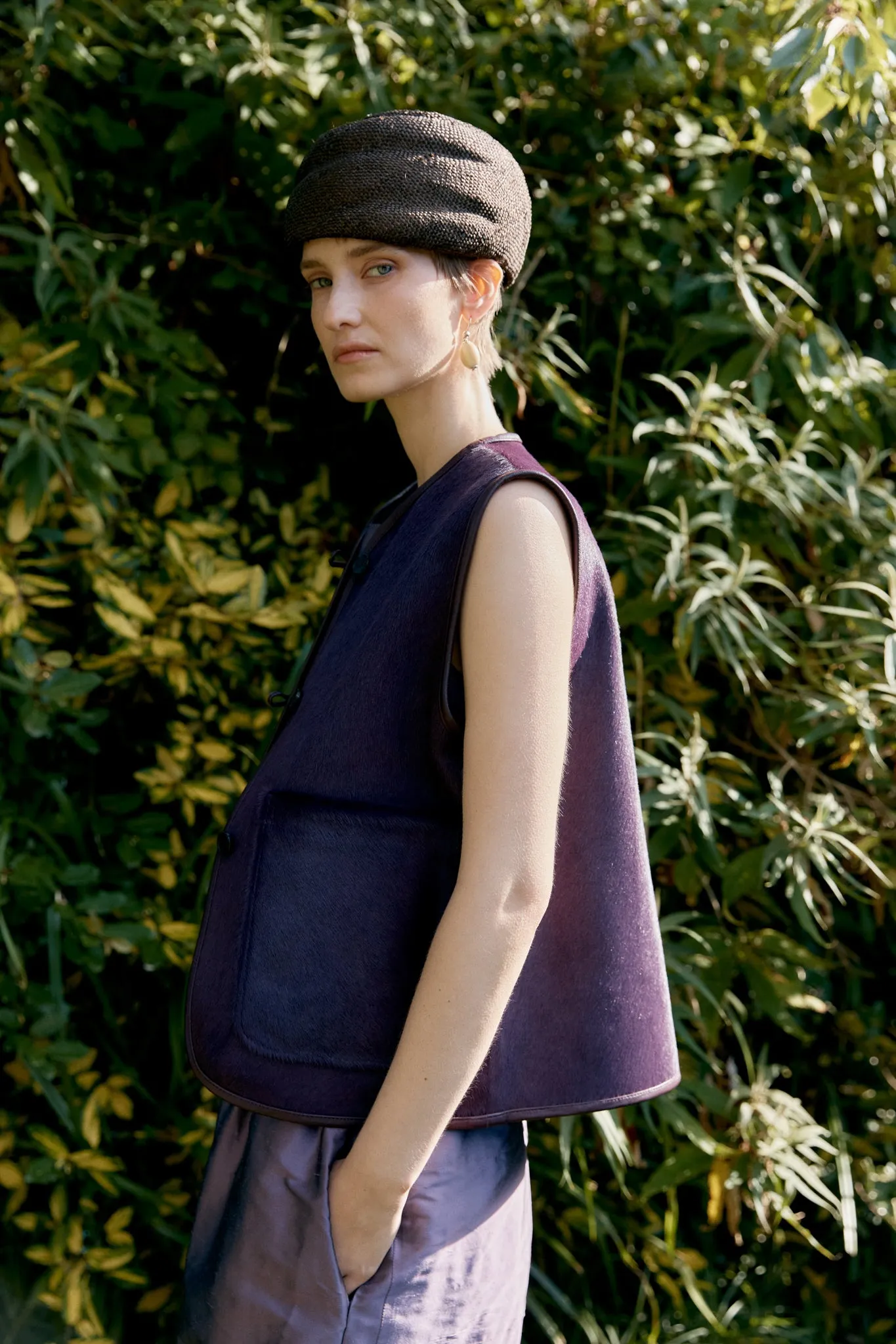 HAIR ON HIDE LEATHER ELLA VEST sold by Cawley product image thumbnail 2