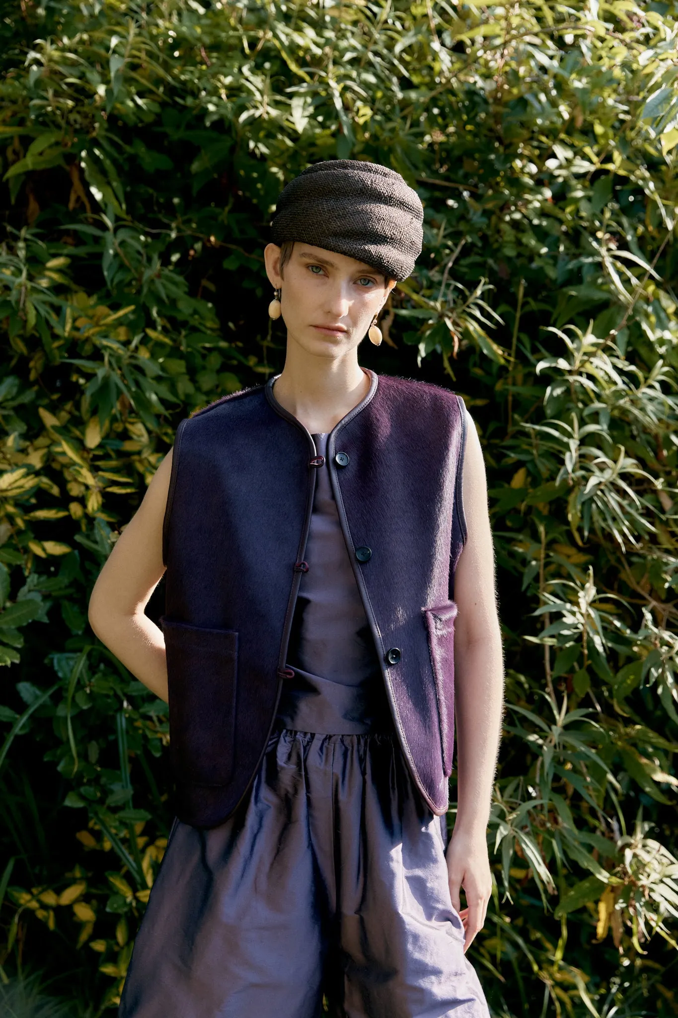 HAIR ON HIDE LEATHER ELLA VEST sold by Cawley product image thumbnail 3