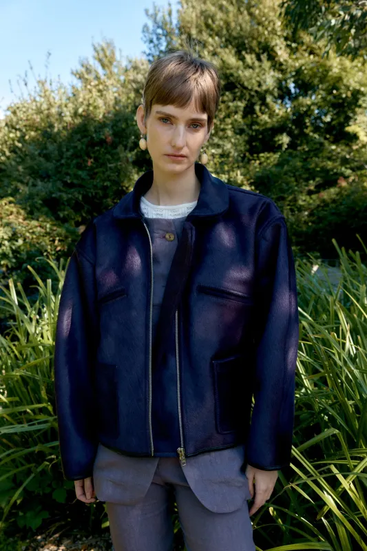 HAIR ON HIDE LEATHER FLYING JACKET made by Cawley