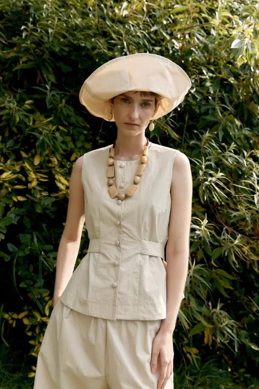 JAPANESE TYPEWRITER COTTON  FLO WAISTCOAT made by Cawley