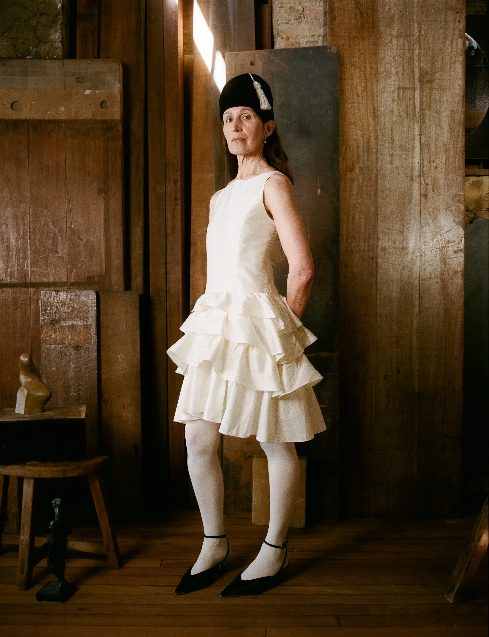 LOLA DRESS - IVORY SLUBBED DUPION sold by Cawley product image thumbnail 3
