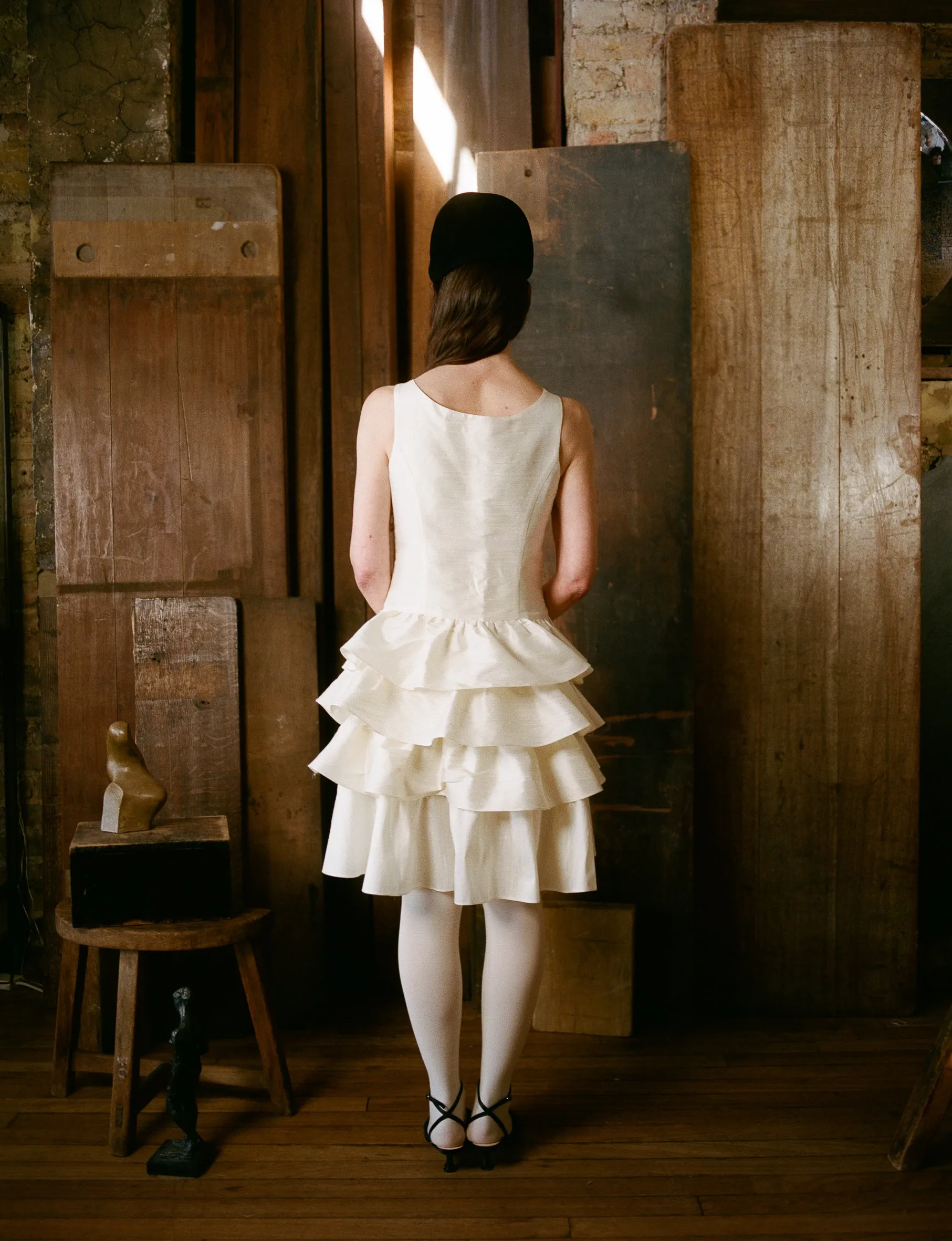 LOLA DRESS - IVORY SLUBBED DUPION sold by Cawley product image thumbnail 2
