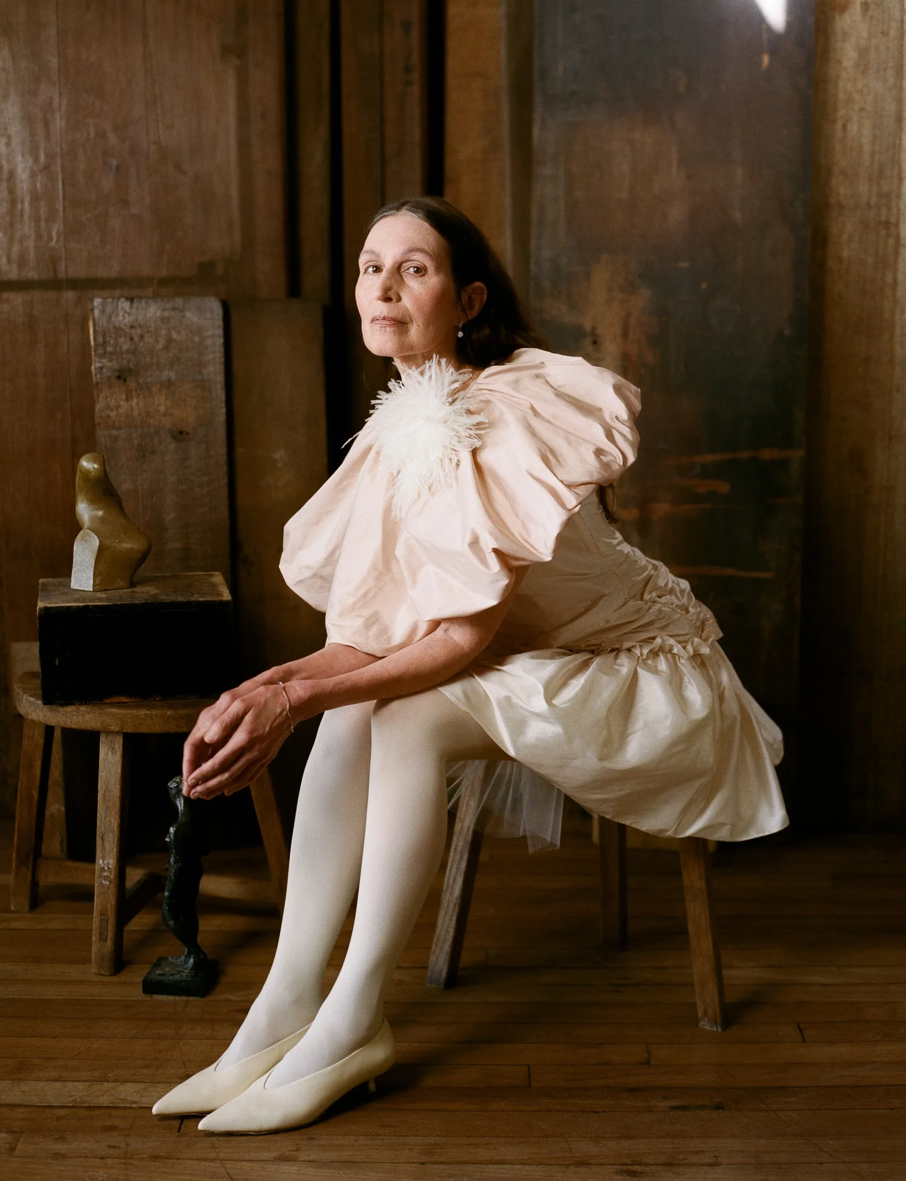 Sally Dress - Eggshell Silk Dupion sold by Cawley