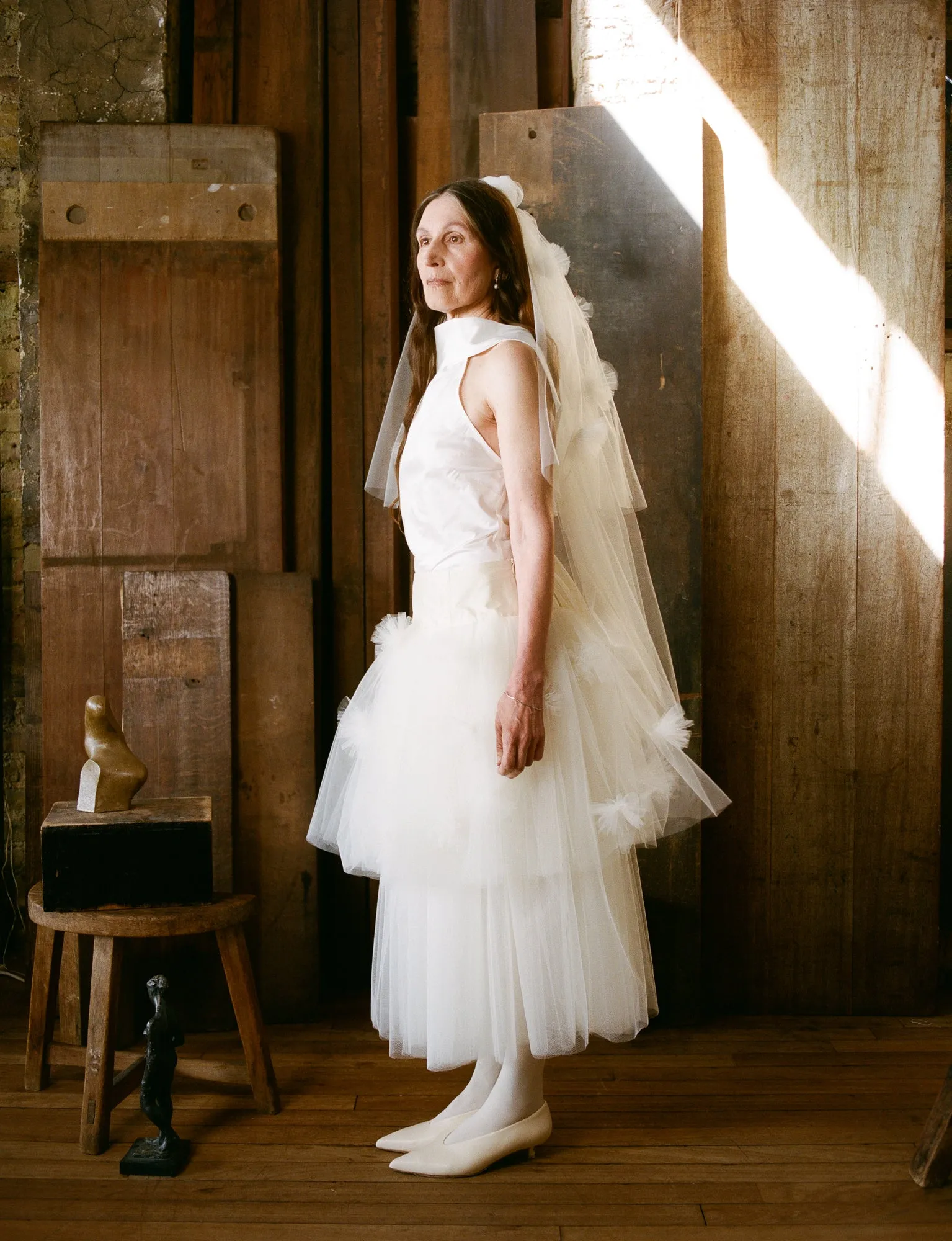 Edith Top - White Dupion sold by Cawley
